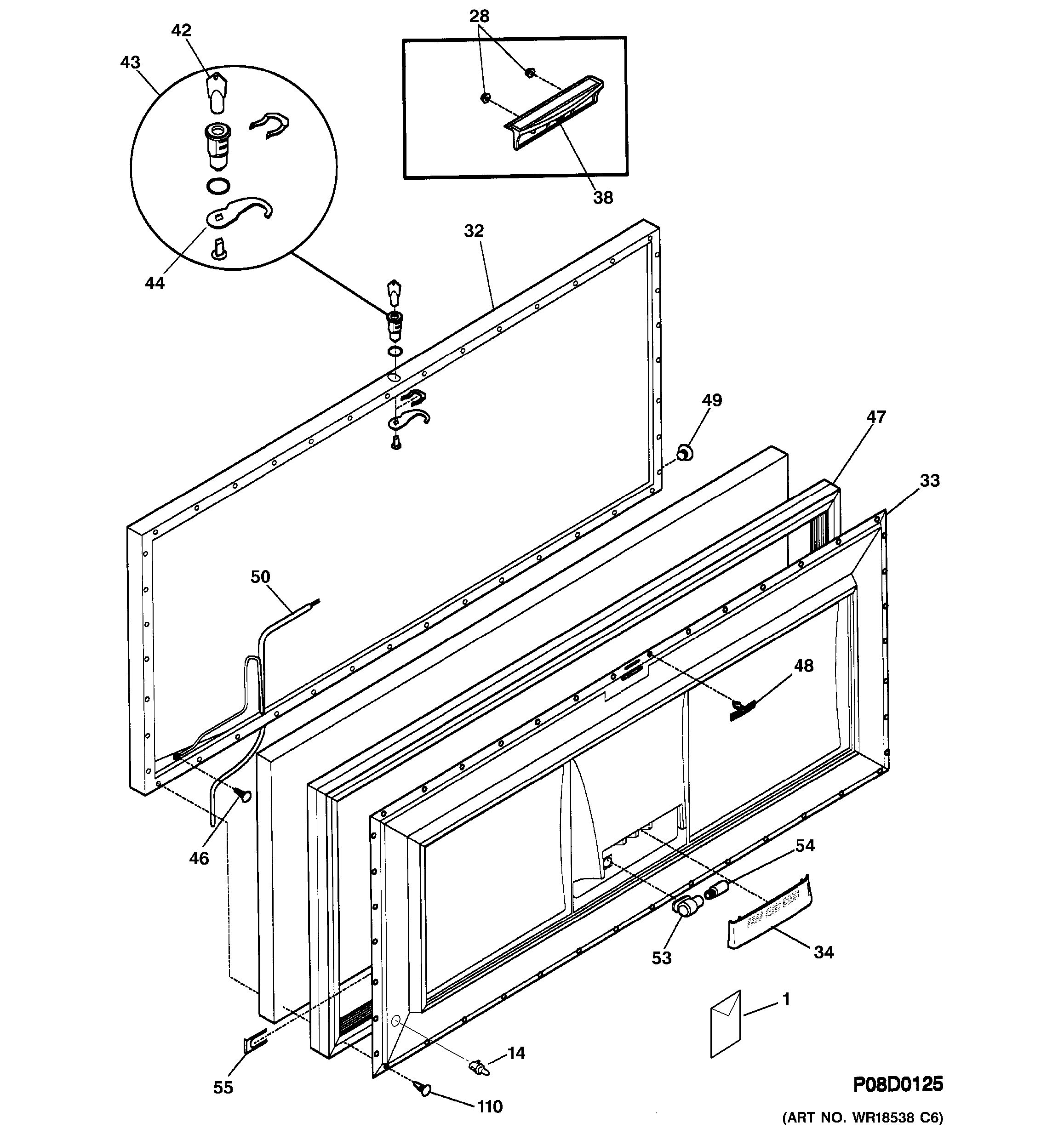 Assembly View for FREEZER DOOR | FCM20DMAWH