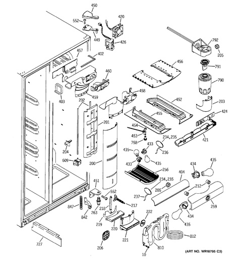 ge profile arctica refrigerator parts diagram