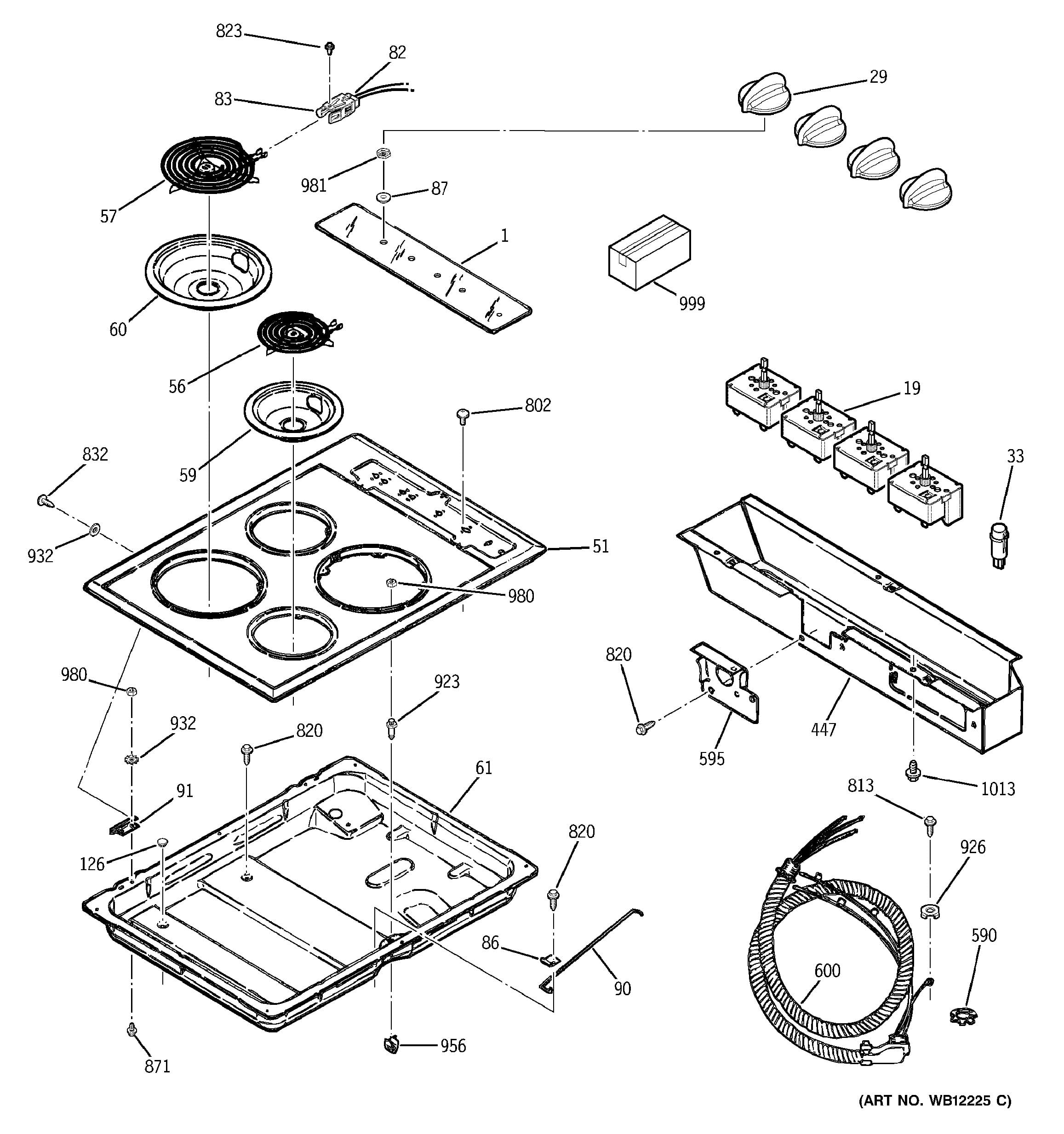 Assembly View for COOKTOP | JP326WV2WW