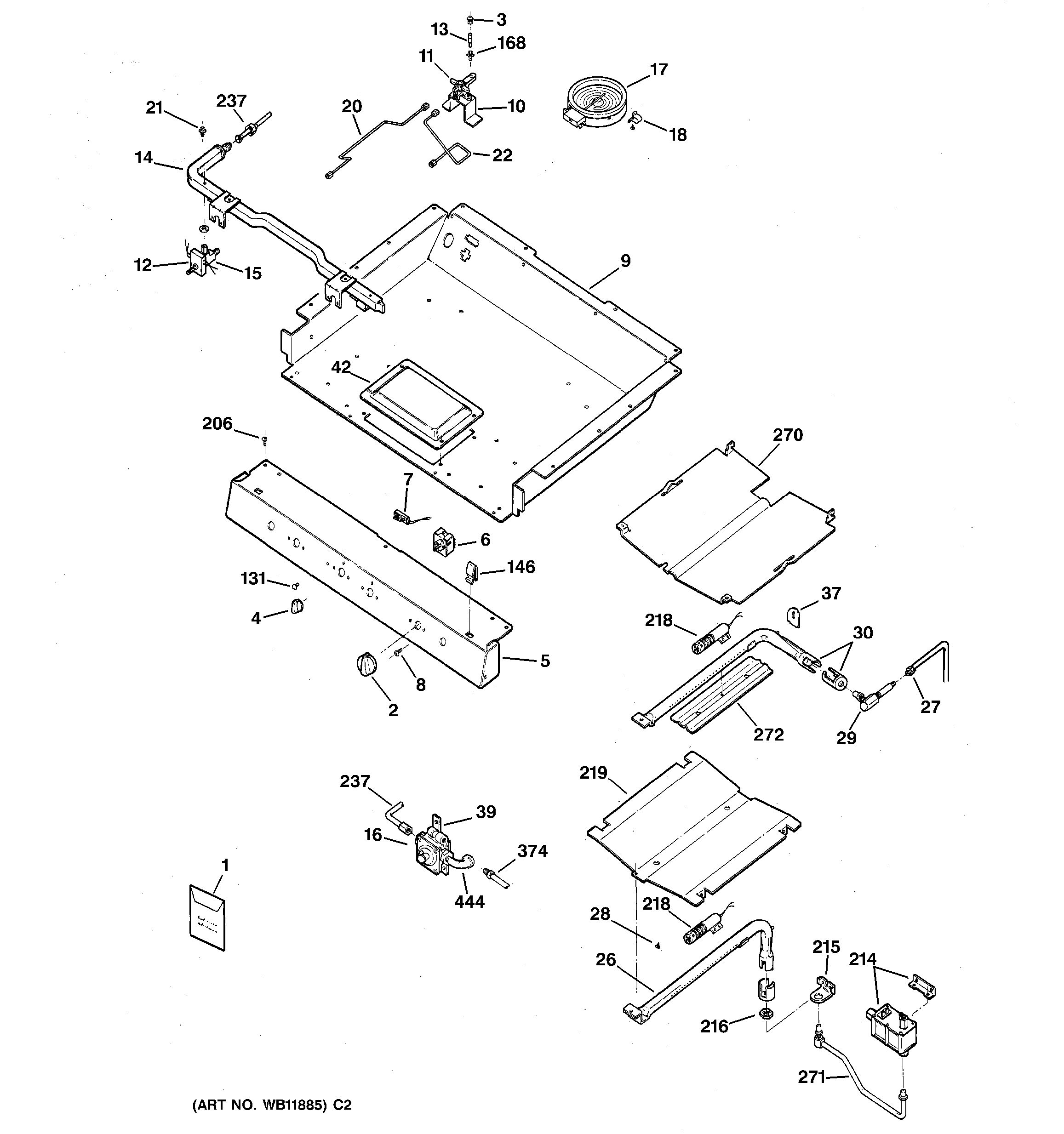 Assembly View for GAS & BURNER PARTS JGB920KEC1CC