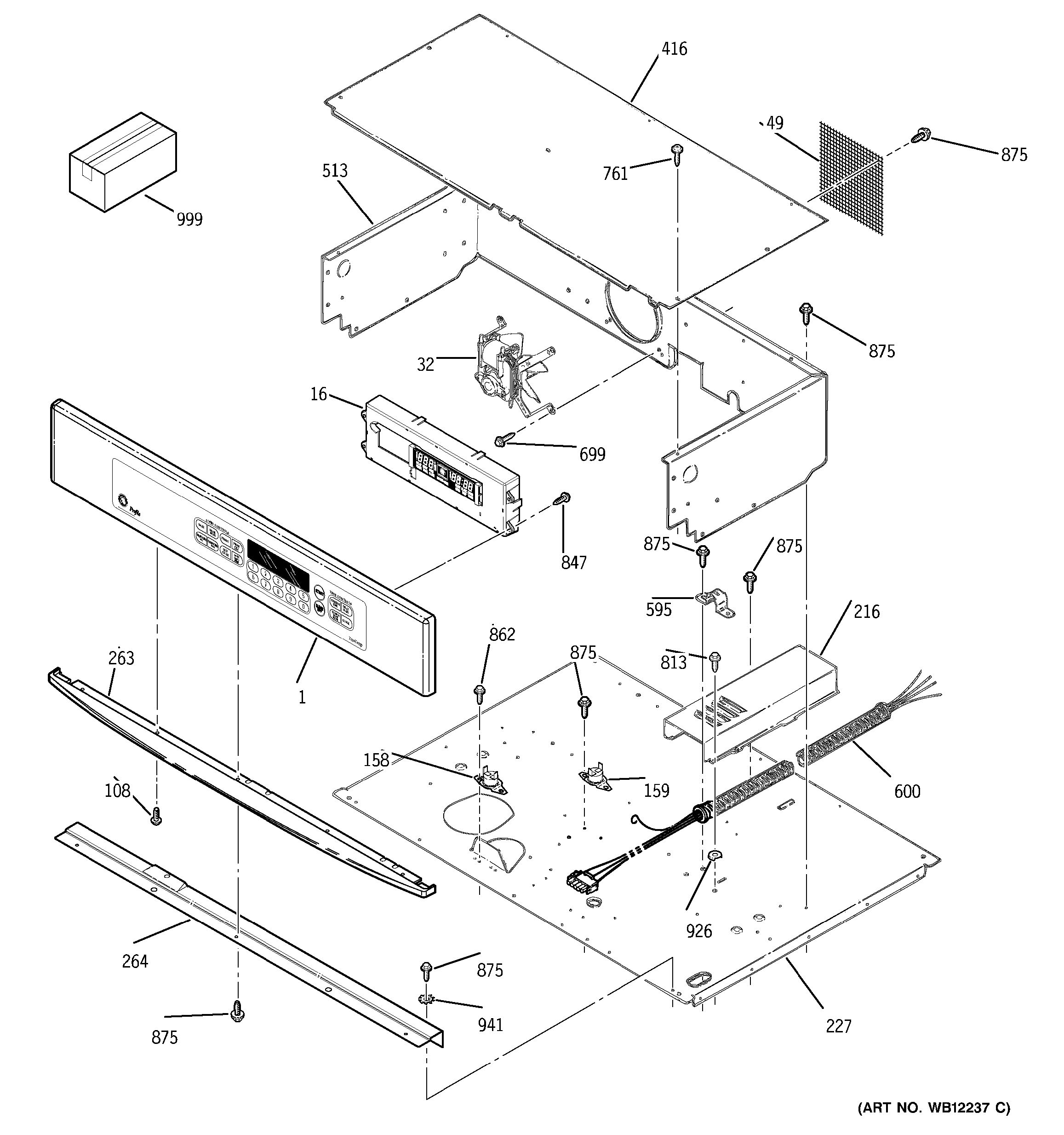 Assembly View for CONTROL PANEL | JTP18SD1SS