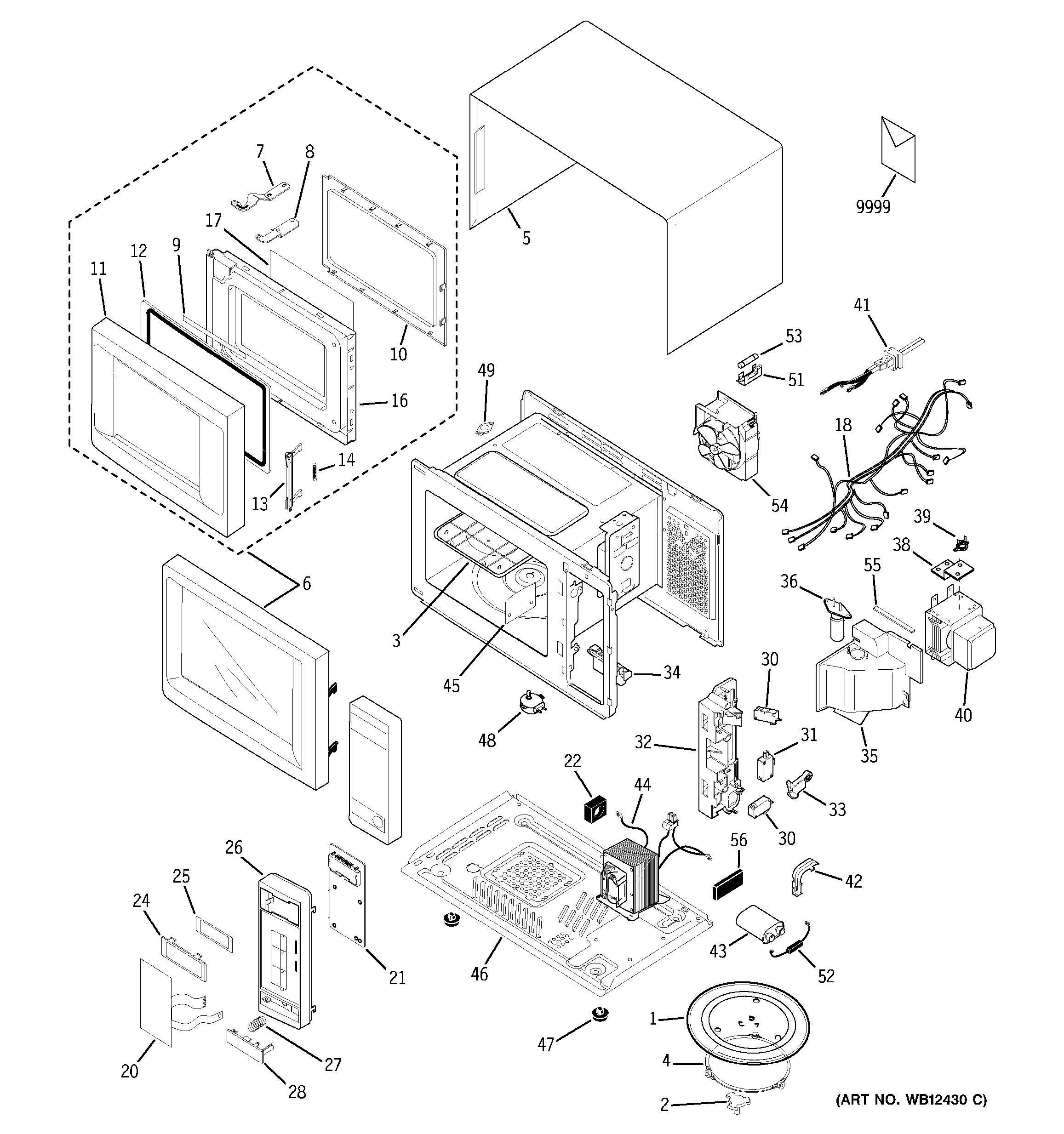 Assembly View for MICROWAVE JES1131GB002
