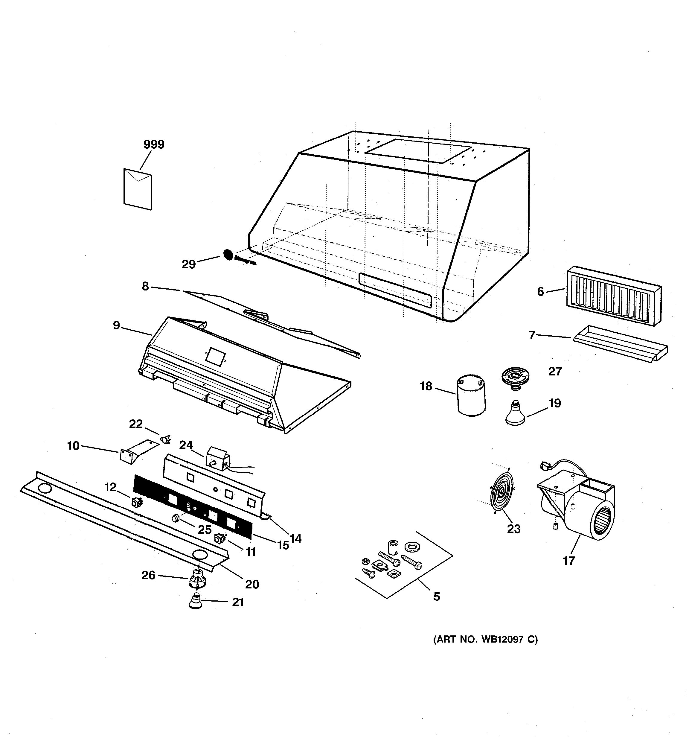 Assembly View For Range Hood Zv671w2ss 9535