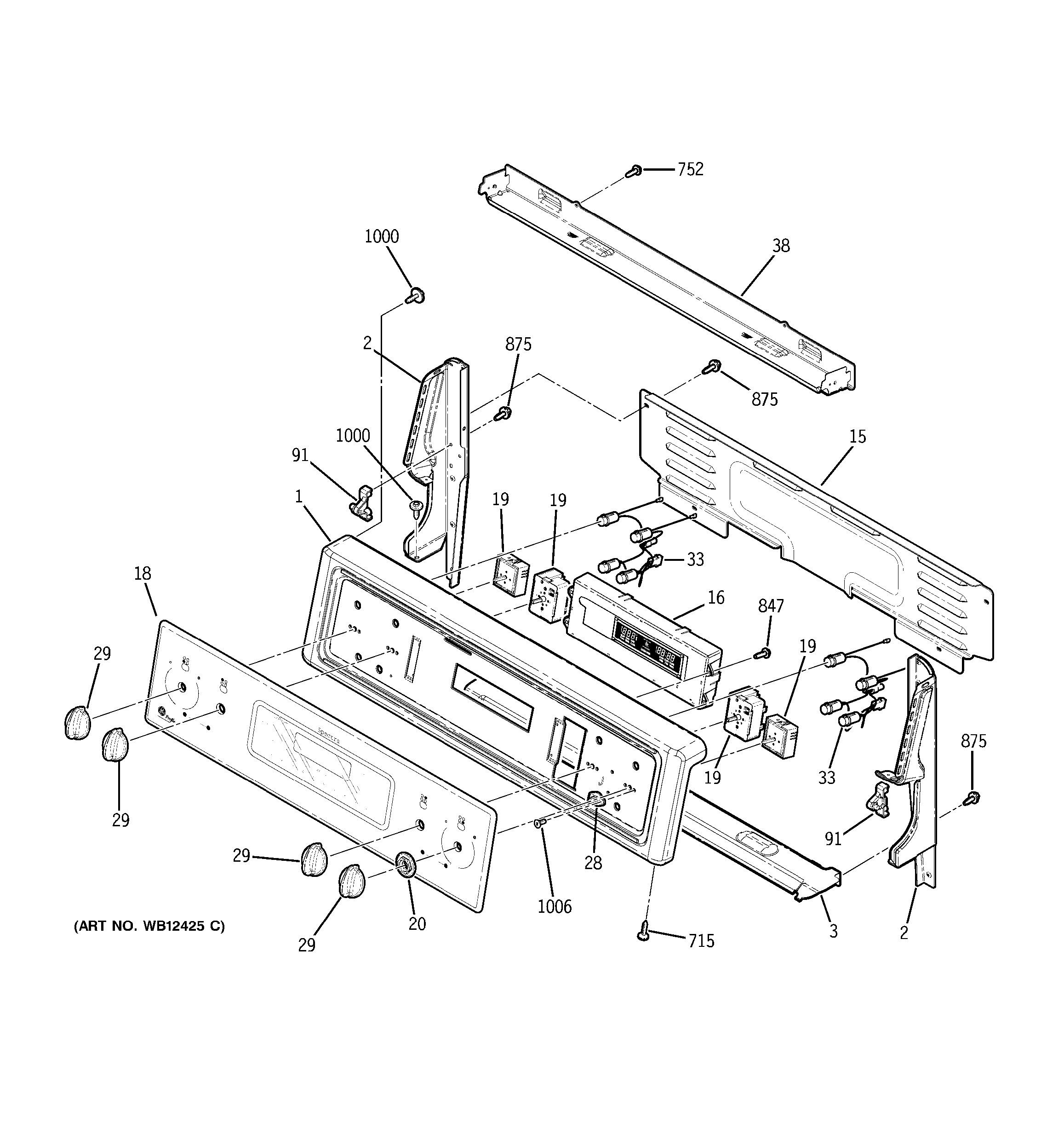 Assembly View for CONTROL PANEL | JBP95SF1SS