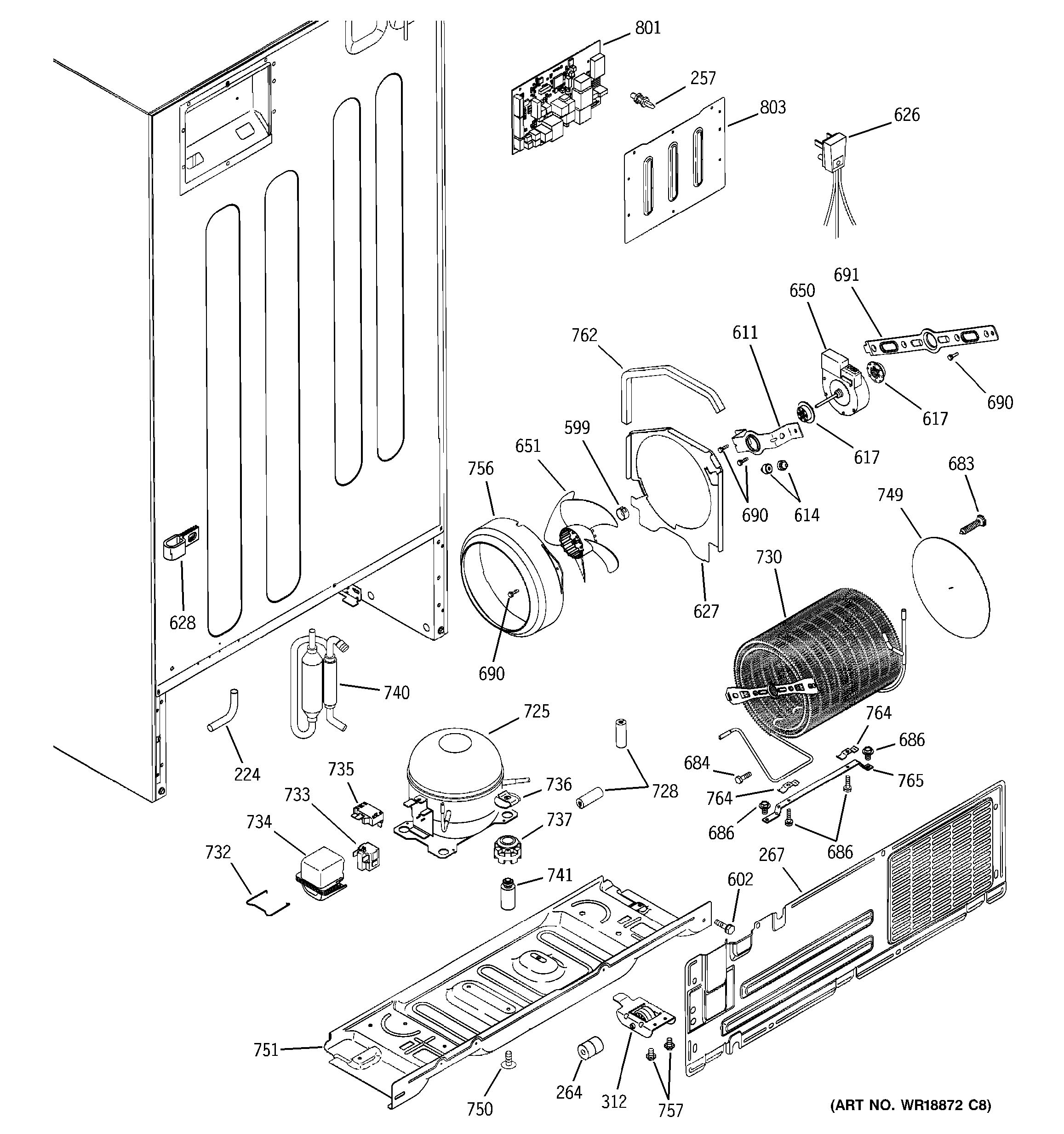 Assembly View for SEALED SYSTEM & MOTHER BOARD | GTS22IBMBRWW