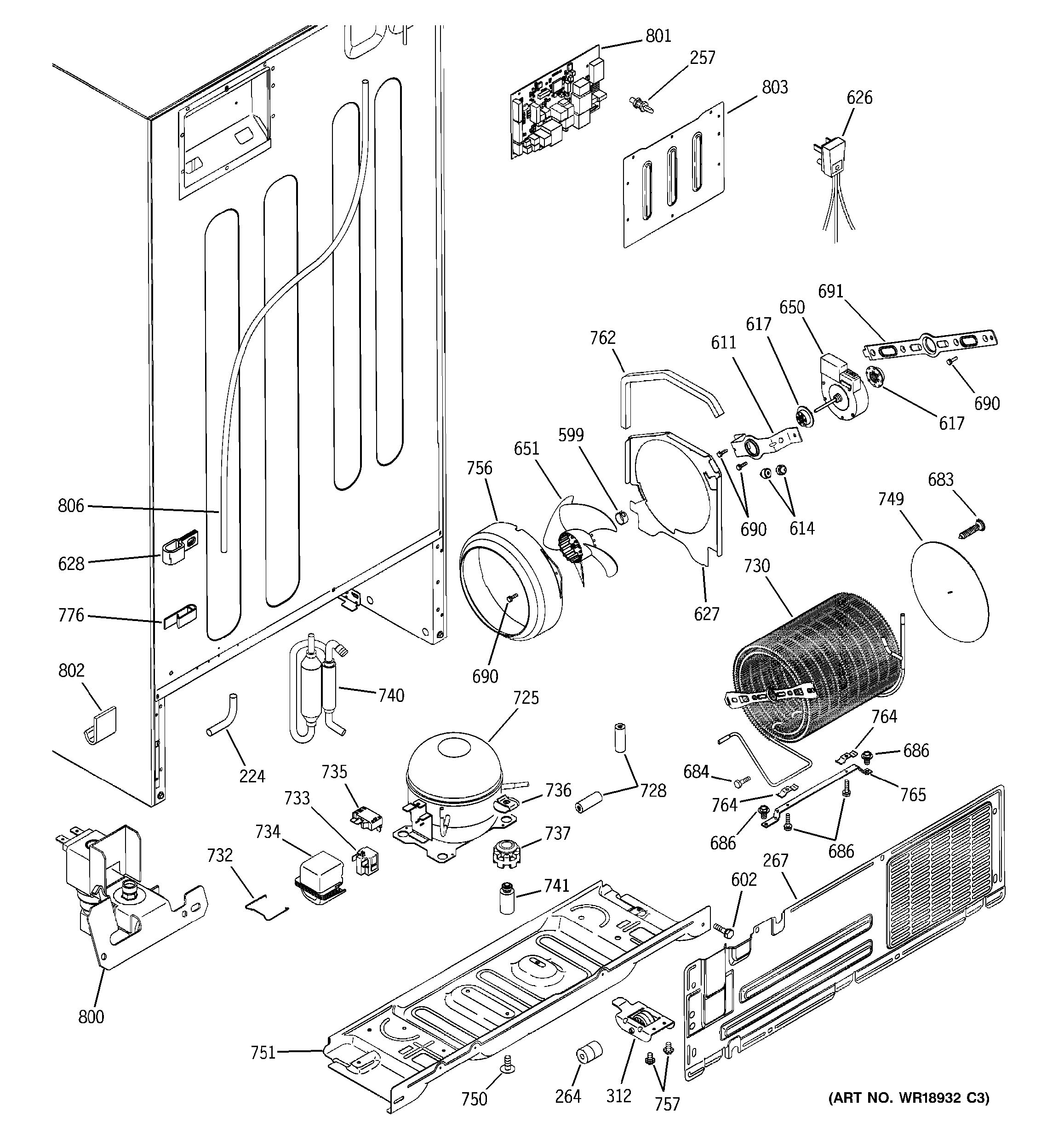 Assembly View for SEALED SYSTEM & MOTHER BOARD | GTS22KCMBRBB