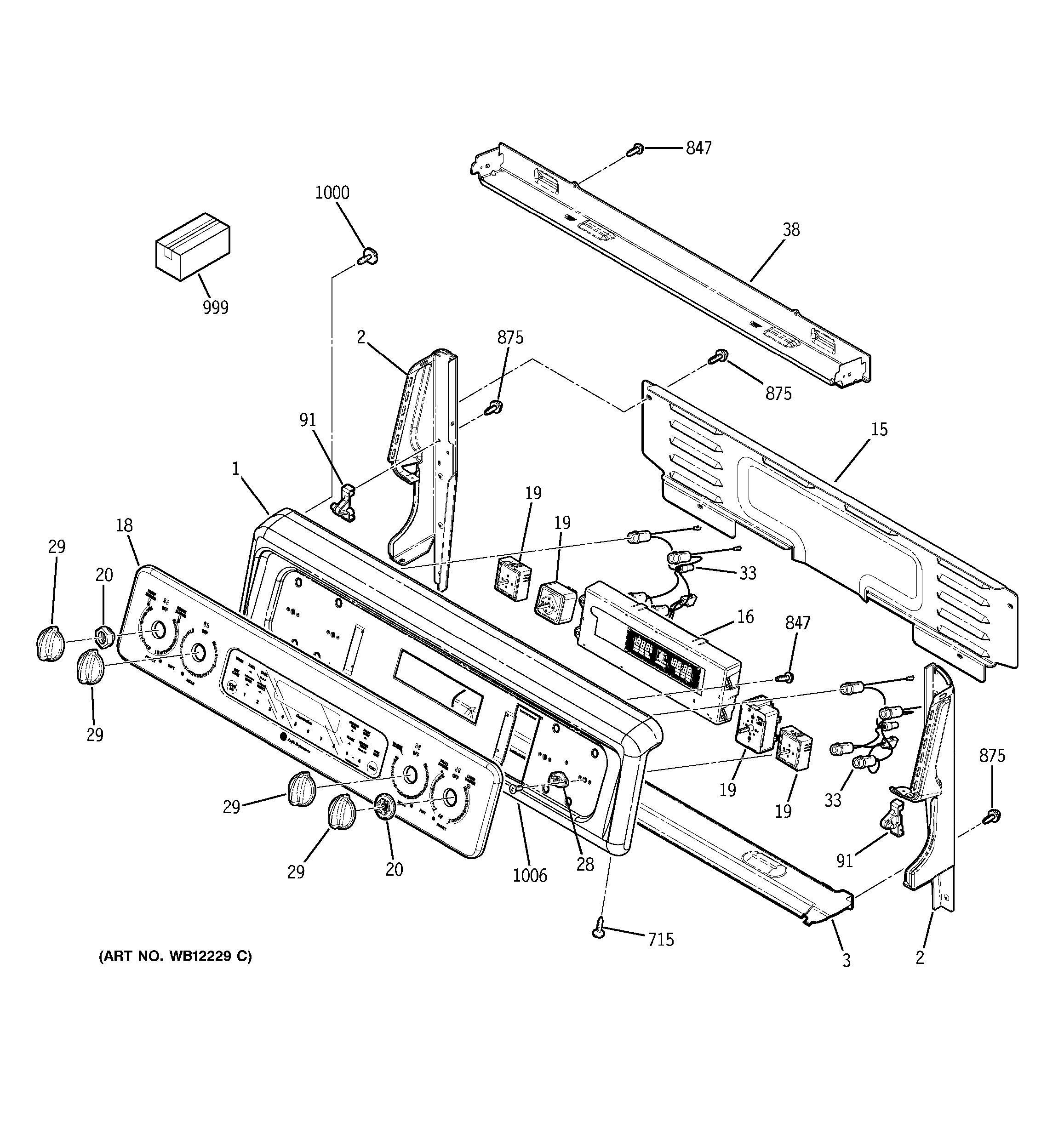 Assembly View for CONTROL PANEL | JB965SD1SS