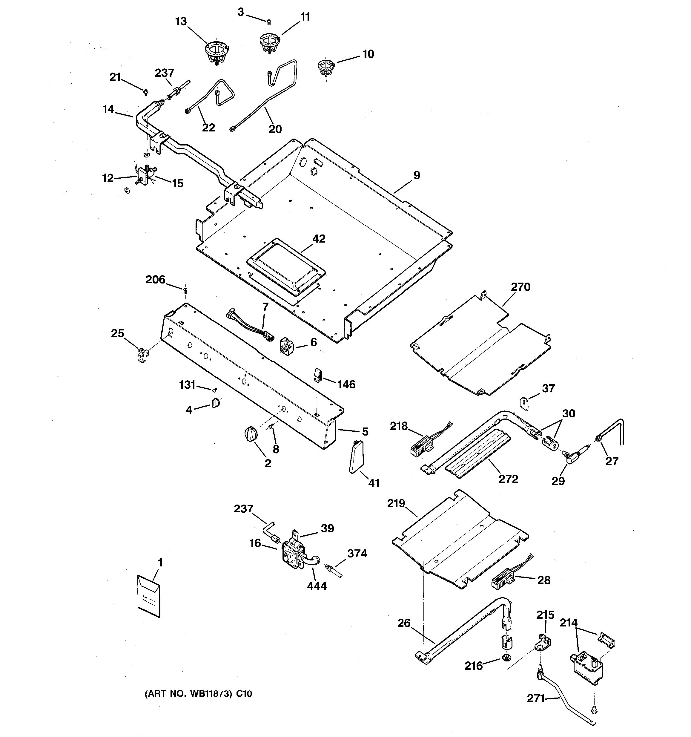 Assembly View for GAS & BURNER PARTS JGBP90MEB6BC