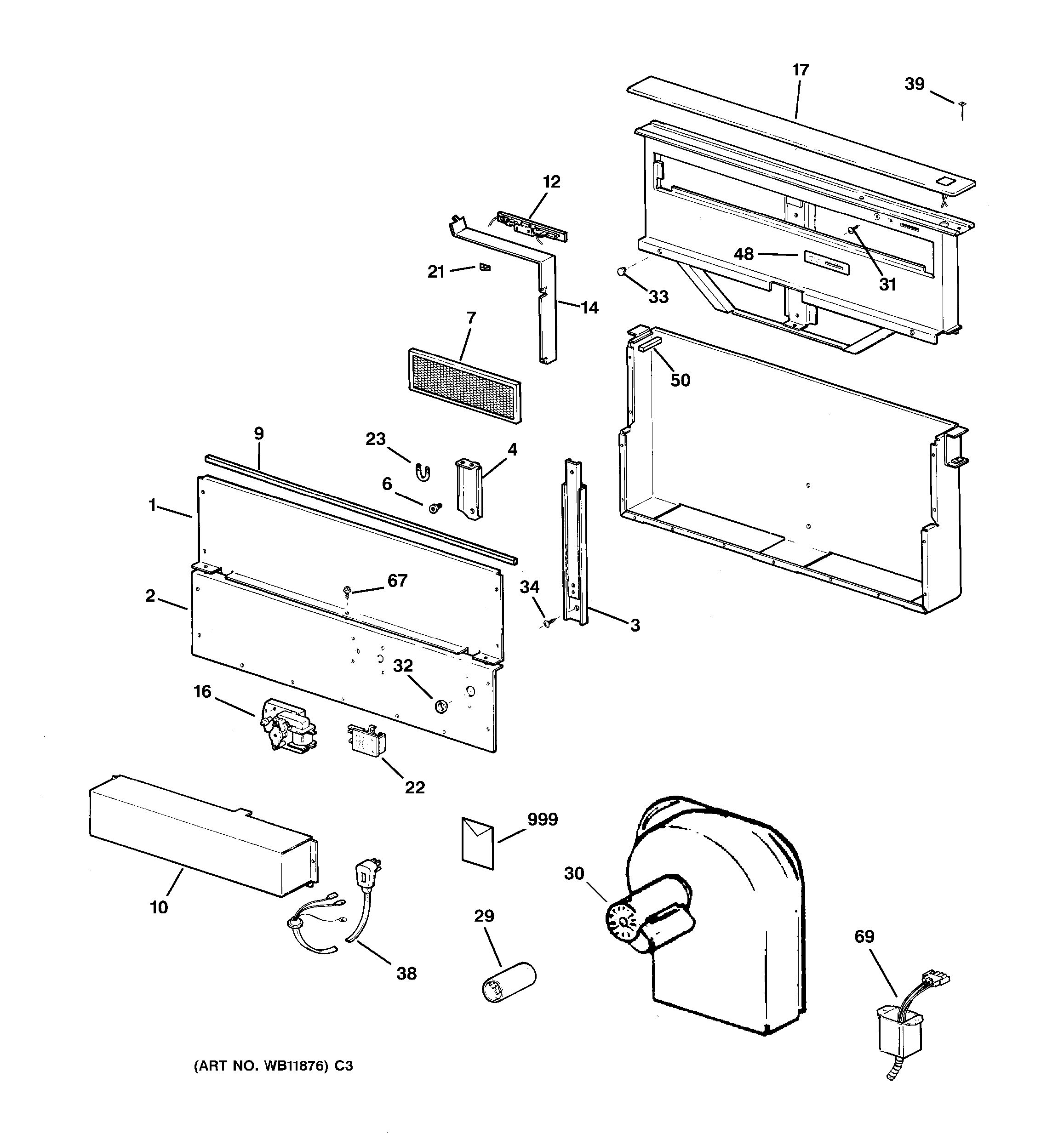 Assembly View for RANGE HOOD | JVB37A3BB