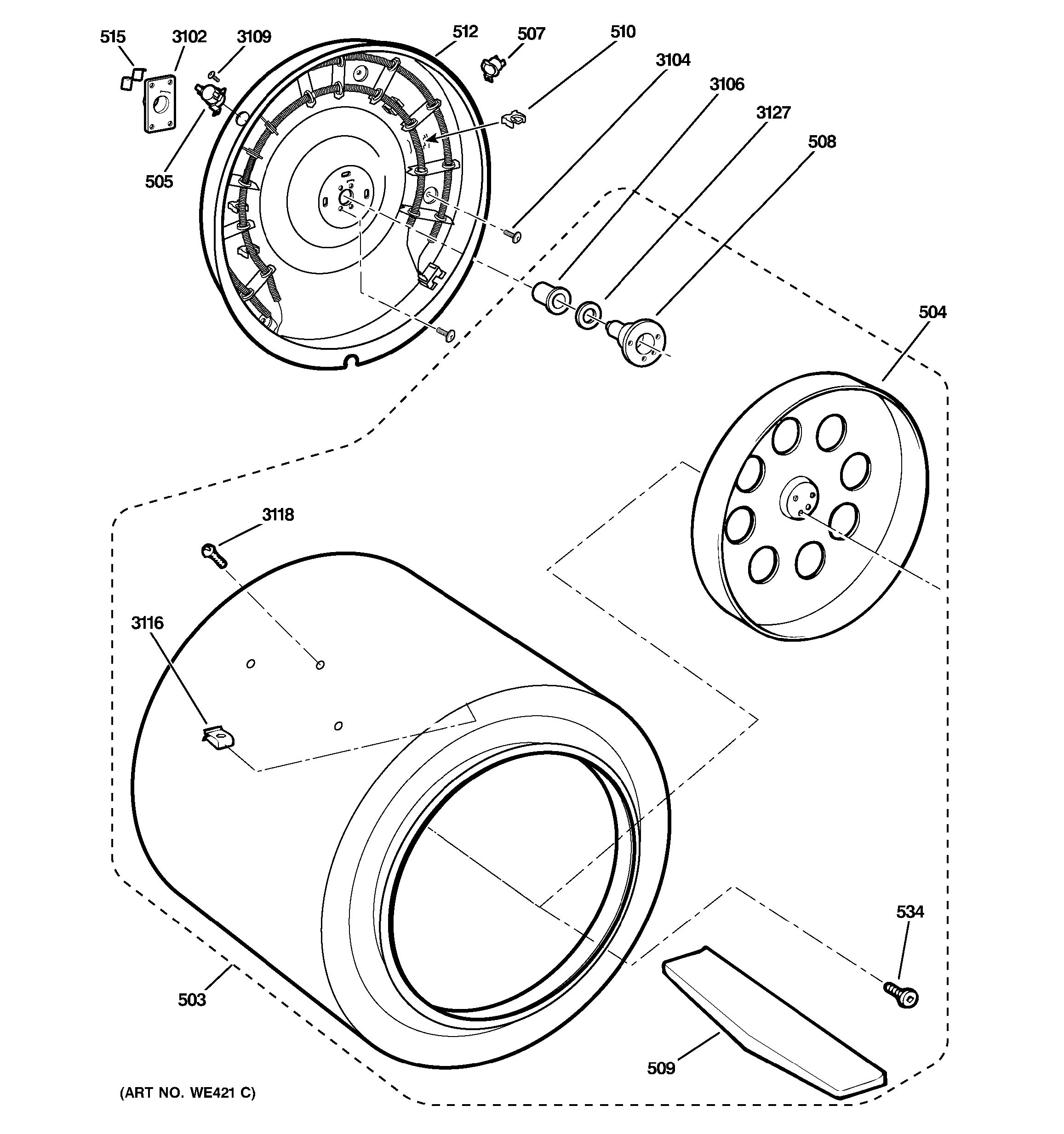 Assembly View for DRUM | DSKS433EB1WW