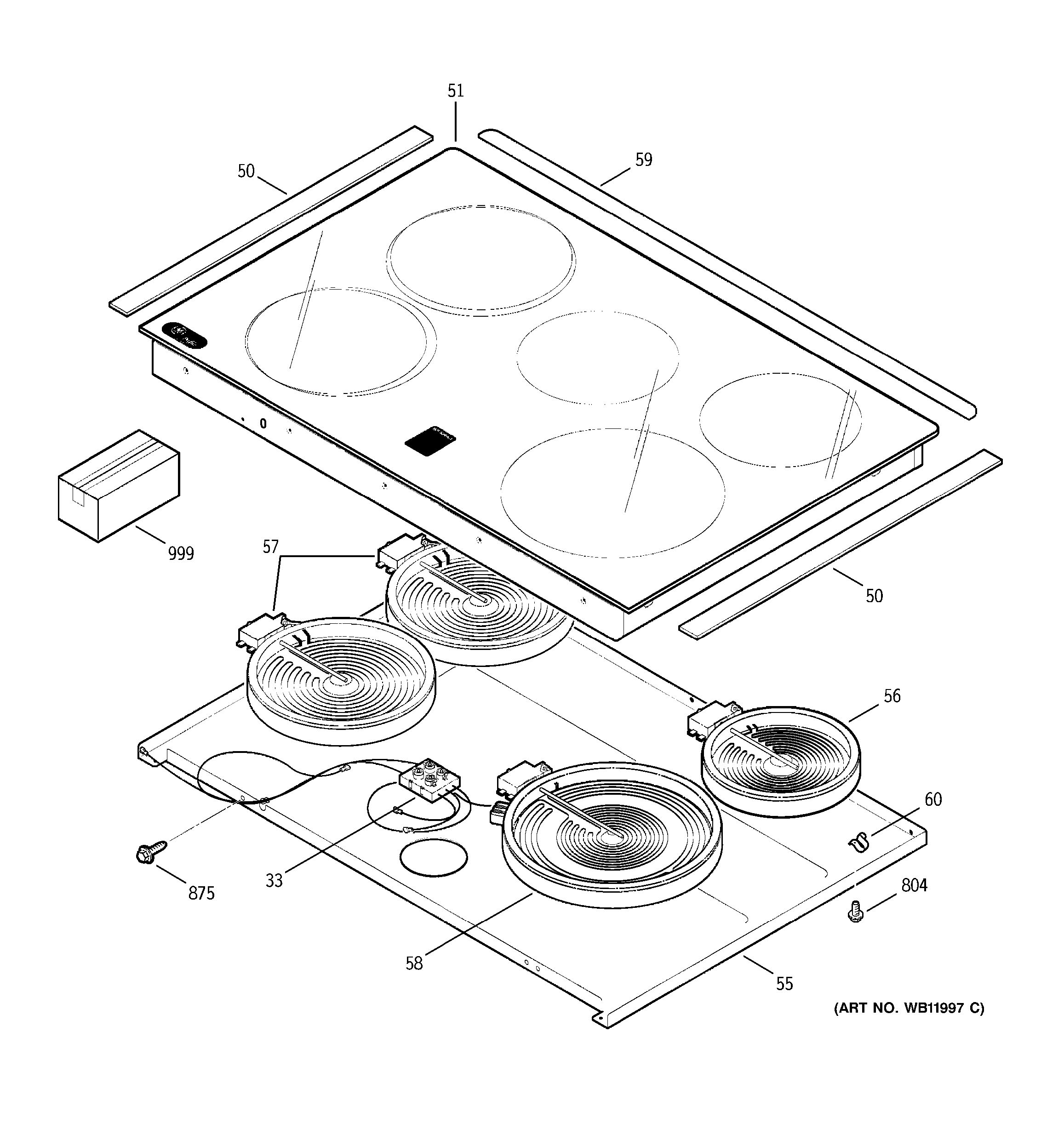 Assembly View for COOKTOP JDP47BF1BB