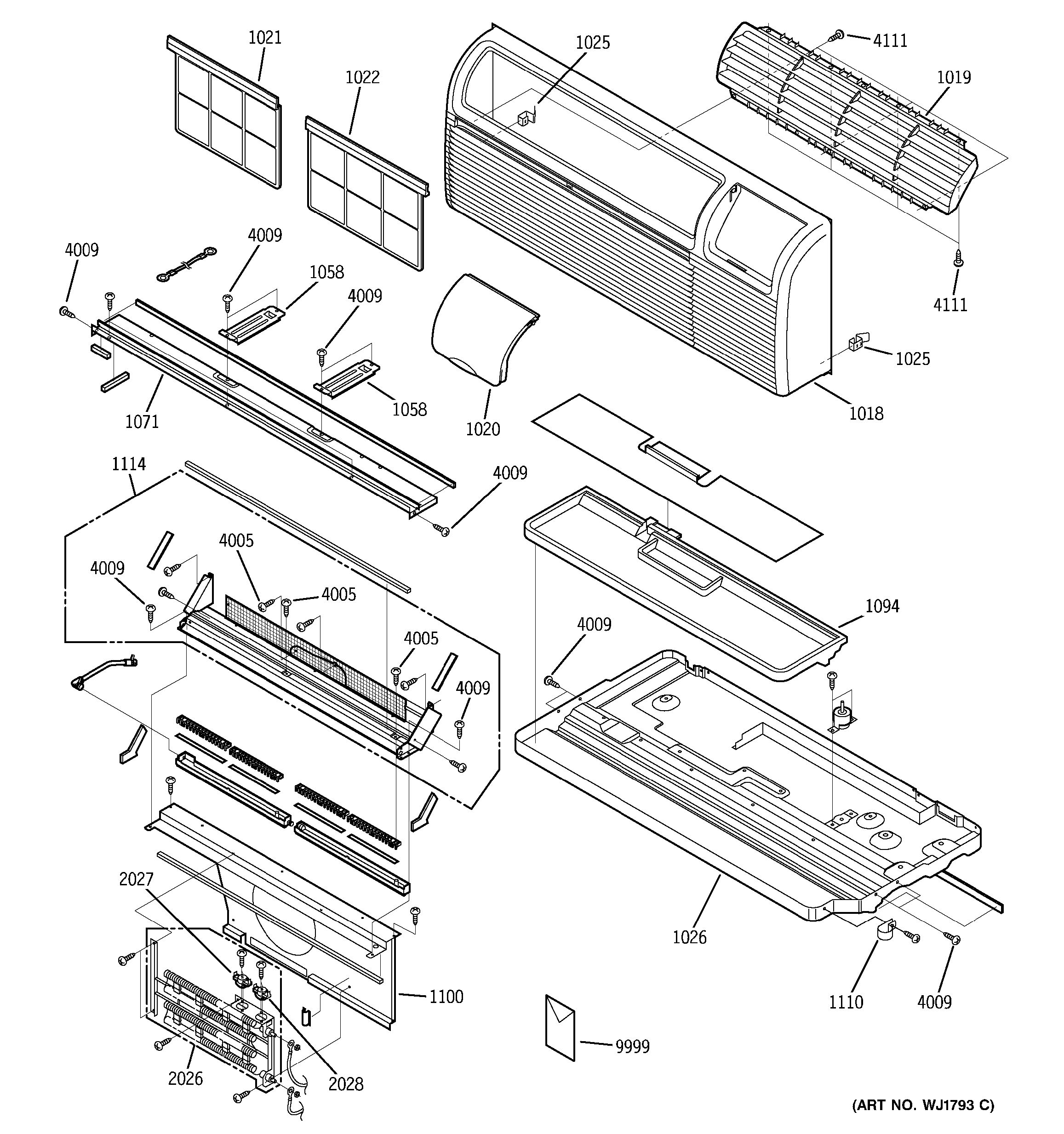 Assembly View For GRILLE, HEATER & BASE PARTS | AZ25E15D5BM1