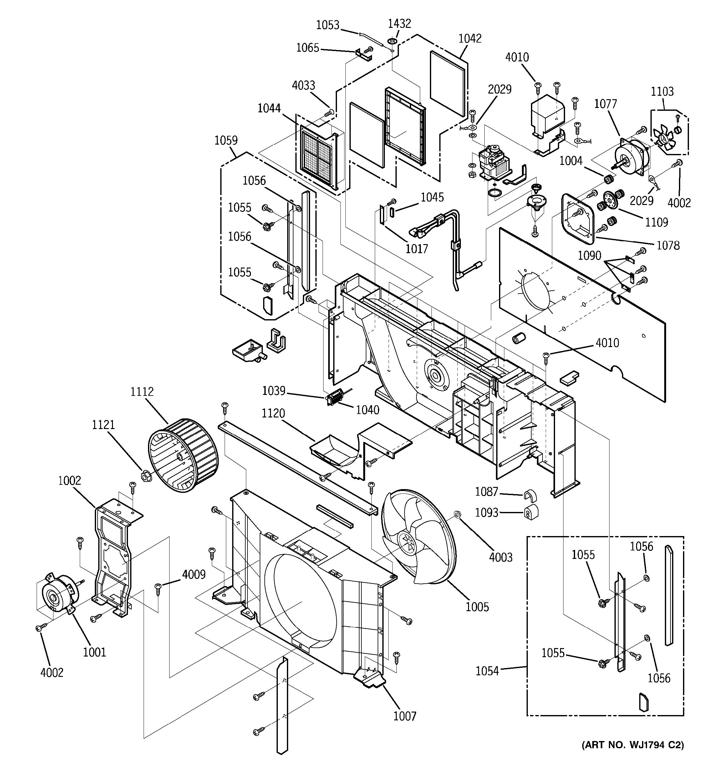 Assembly View for MOTOR & CHASSIS PARTS | AZ35H09D3BM1 ge ptac wiring diagram model az35 