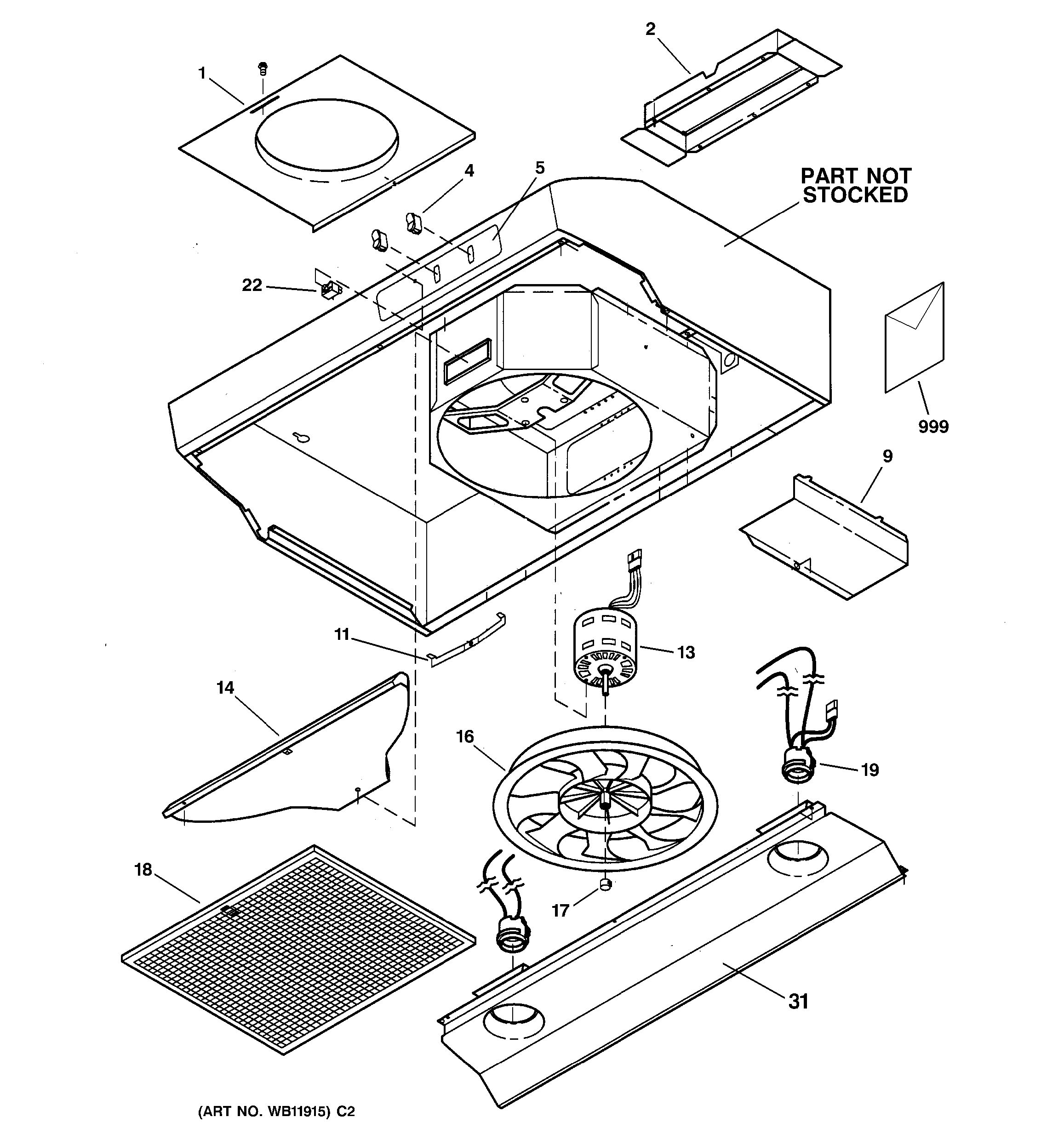 Assembly View for RANGE HOOD | JV535C2BB