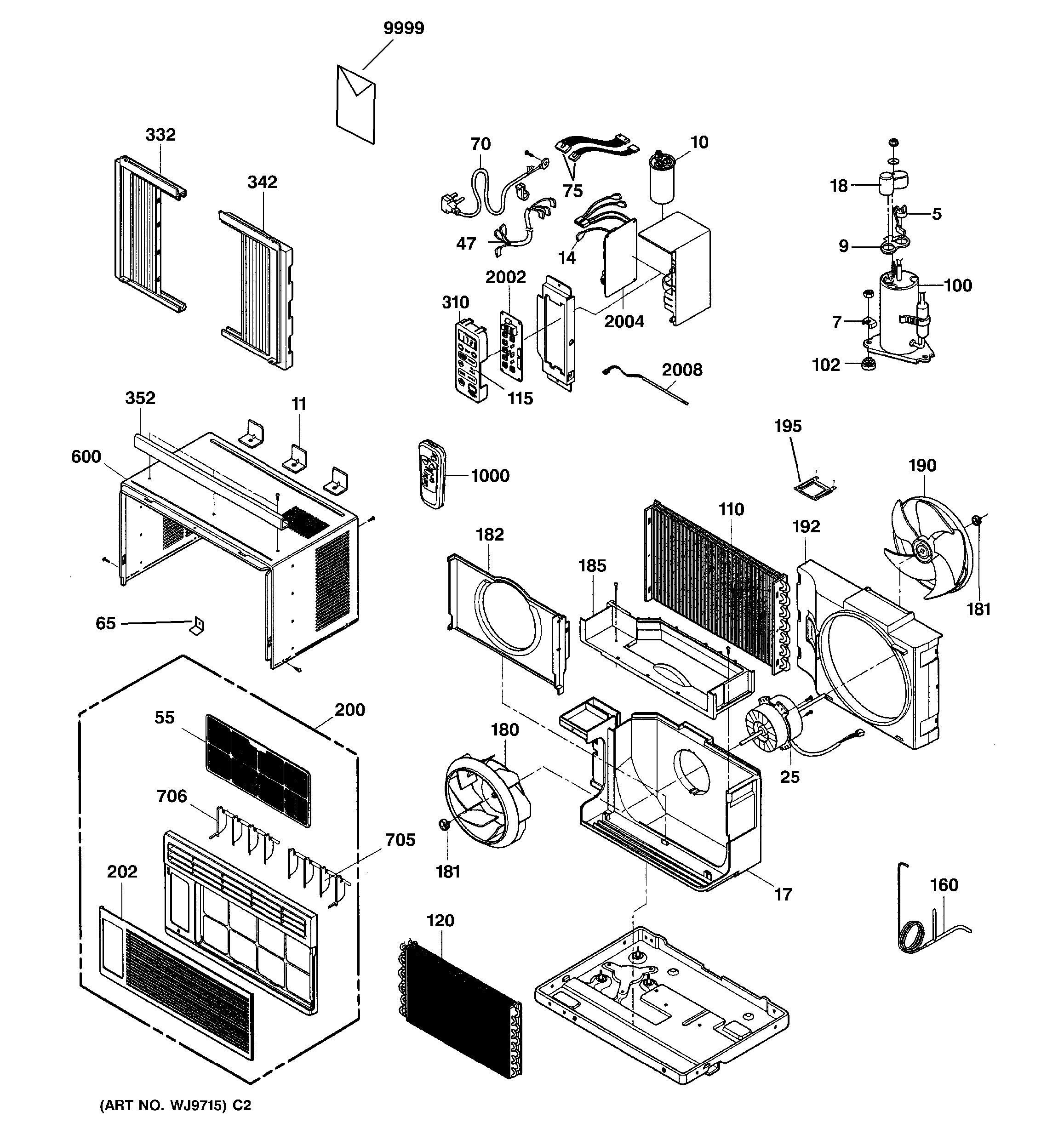 Assembly View for ROOM AIR CONDITIONER | AGW05LBG1