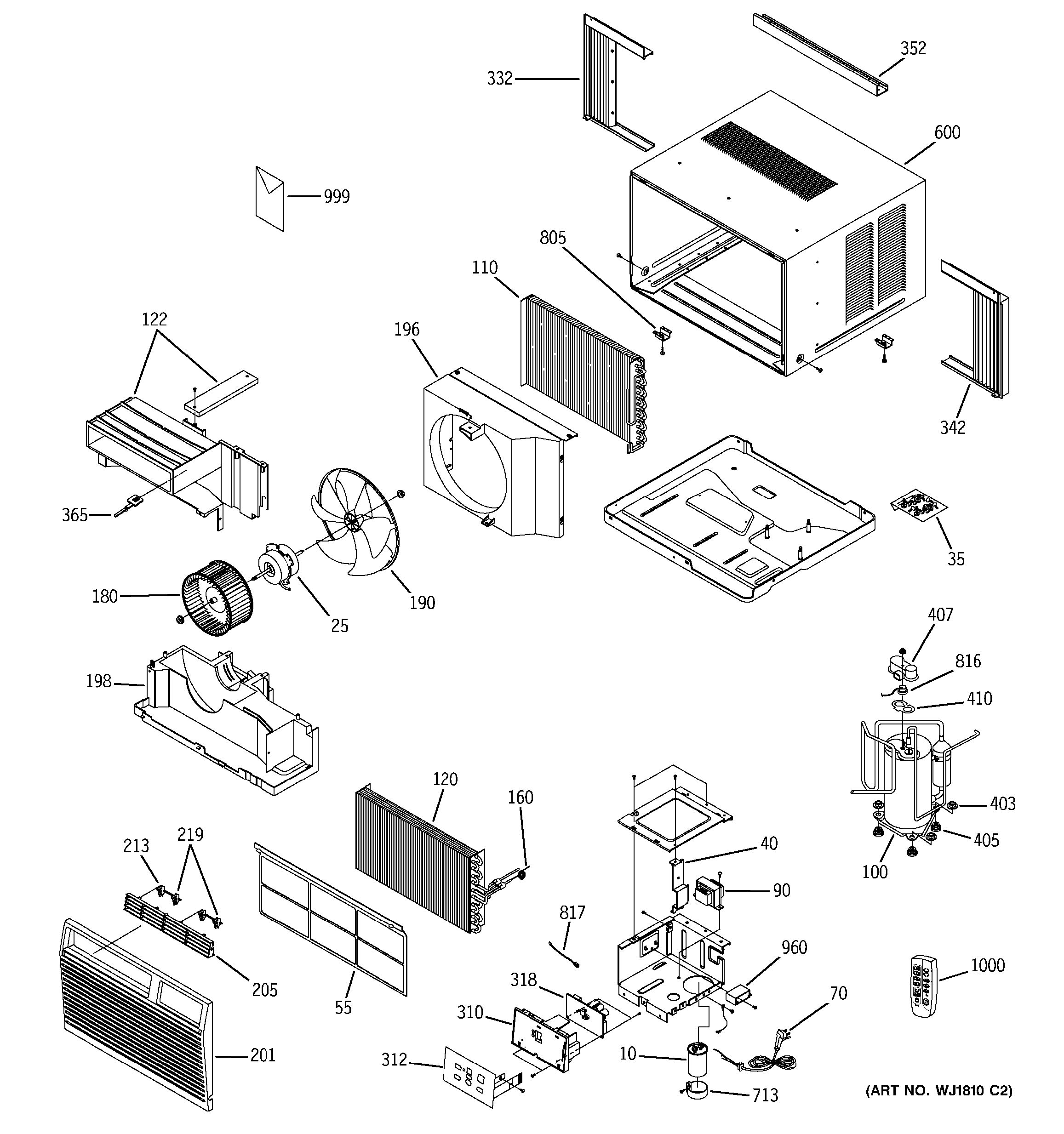 Assembly View for ROOM AIR CONDITIONER | ASW08FBS1