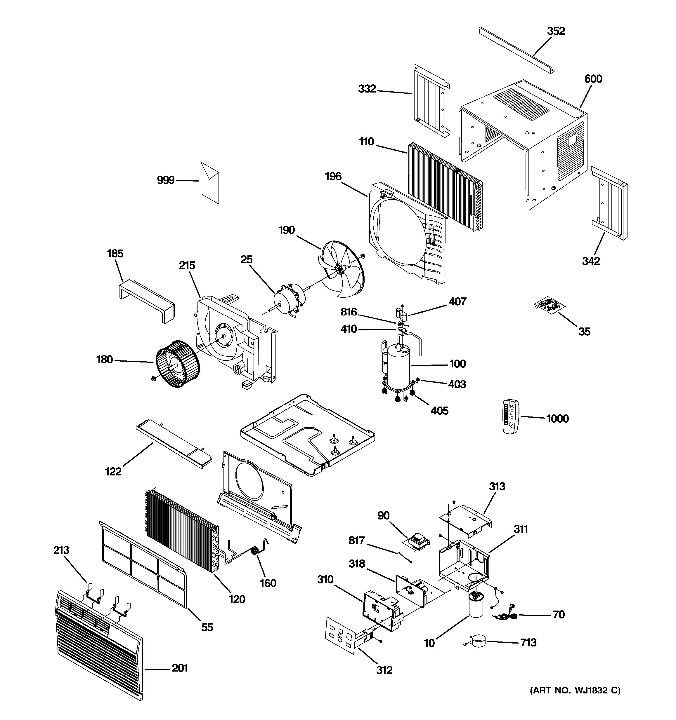 Assembly View for ROOM AIR CONDITIONER | ASW05LBS1