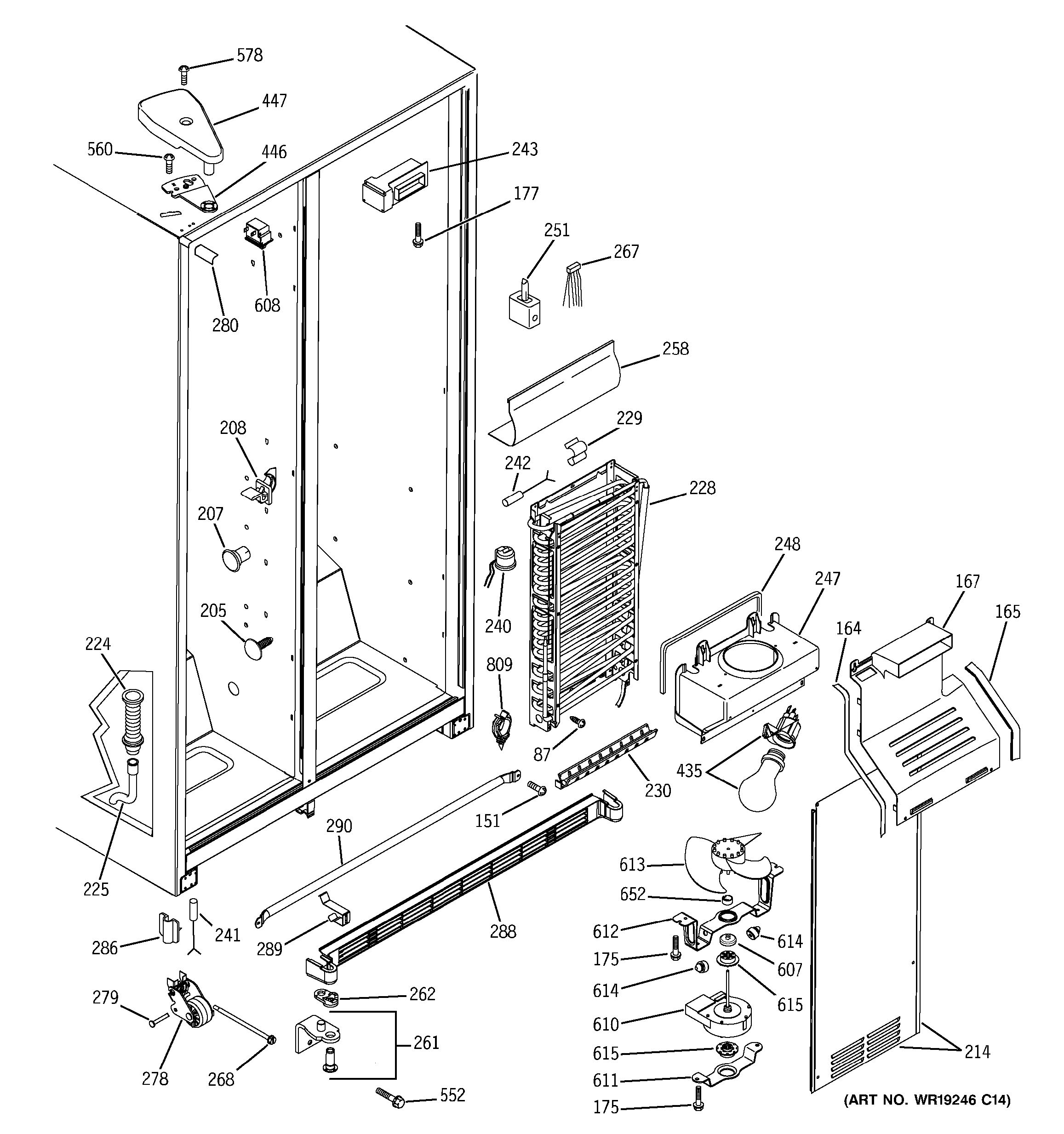 Assembly View for FREEZER SECTION GSH25SGPASS