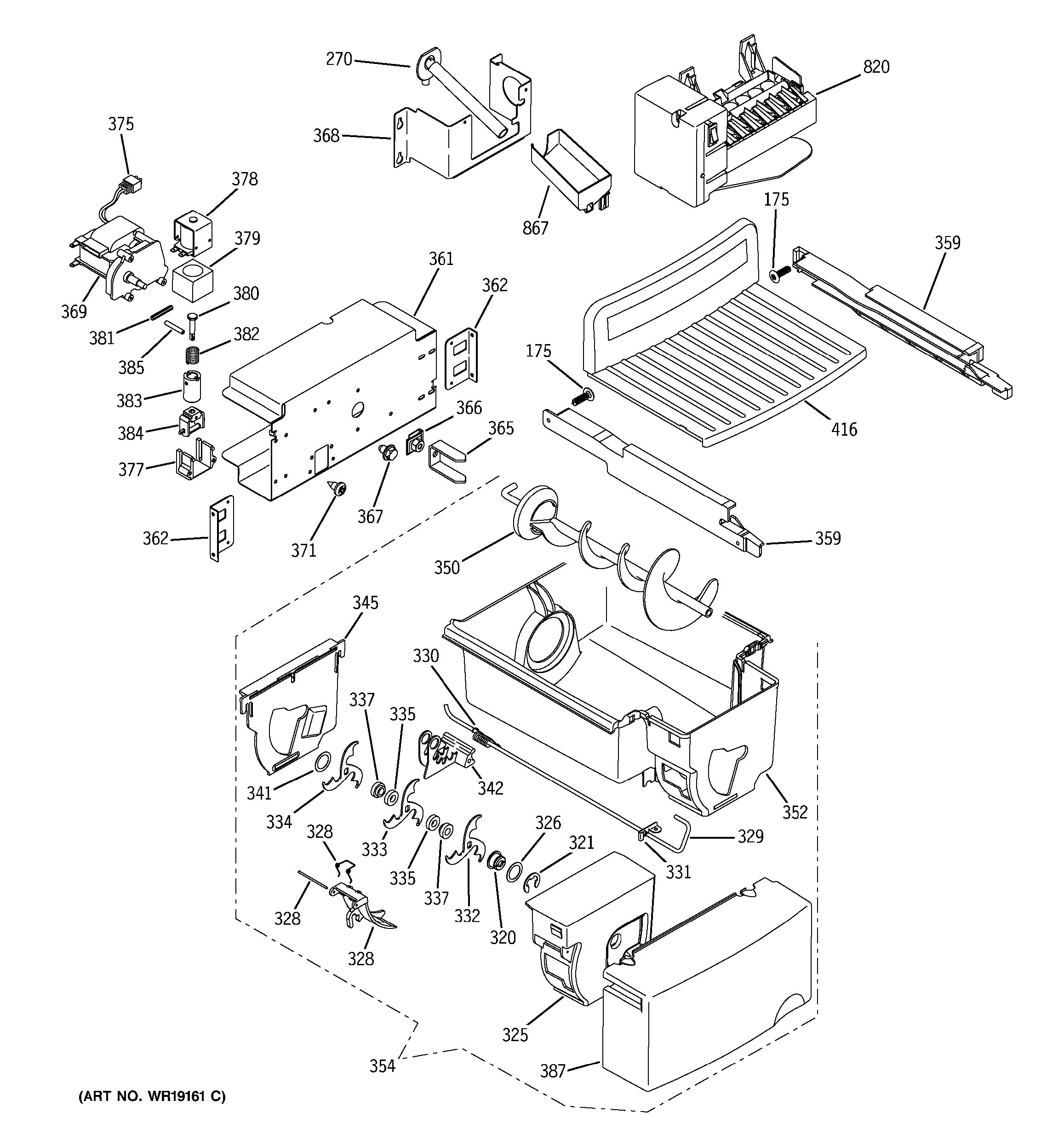 Assembly View for ICE MAKER & DISPENSER | GSS25XSNABS