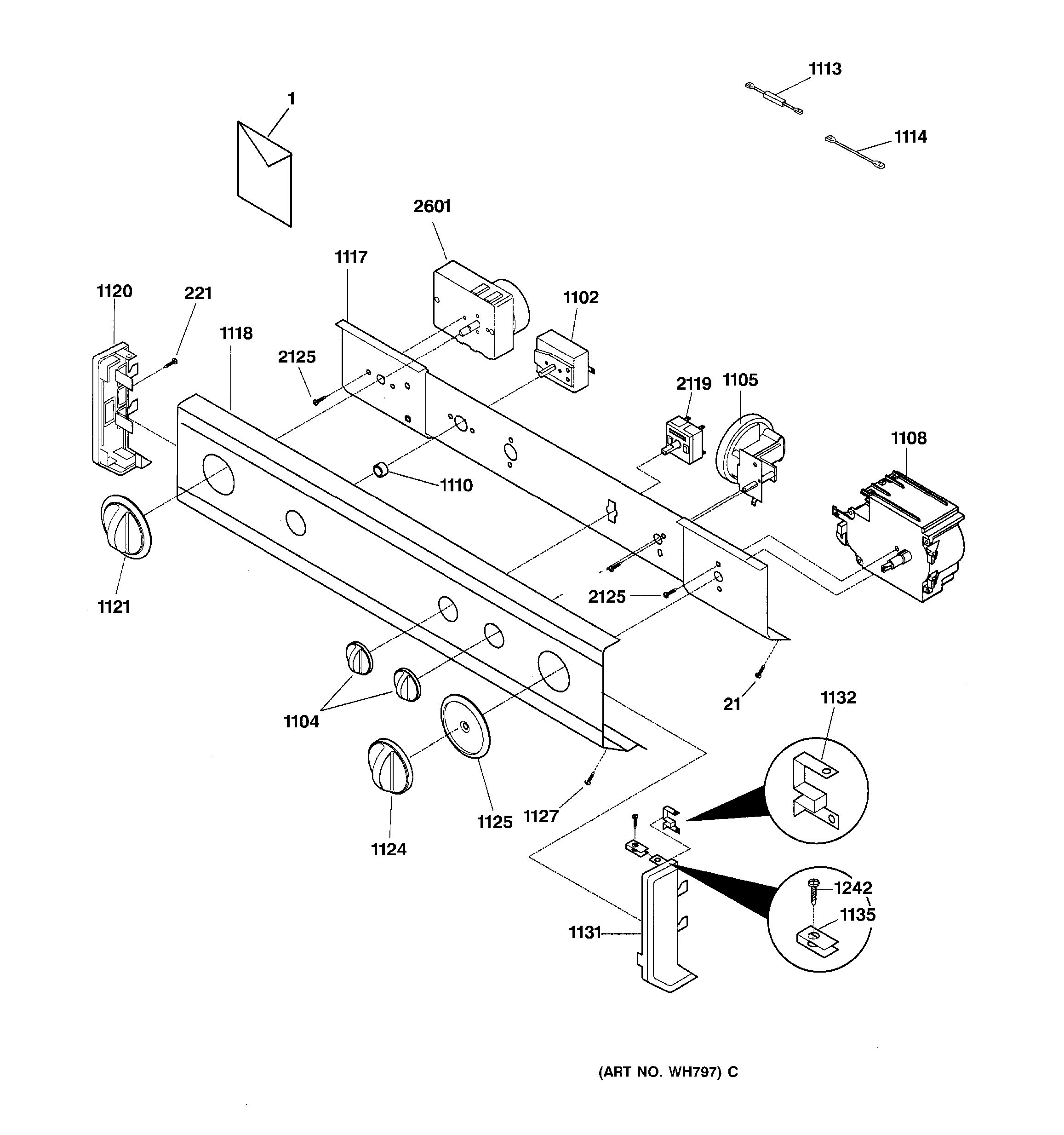 Assembly View for CONSOLE & CONTROLS | WSM2700WCWWW