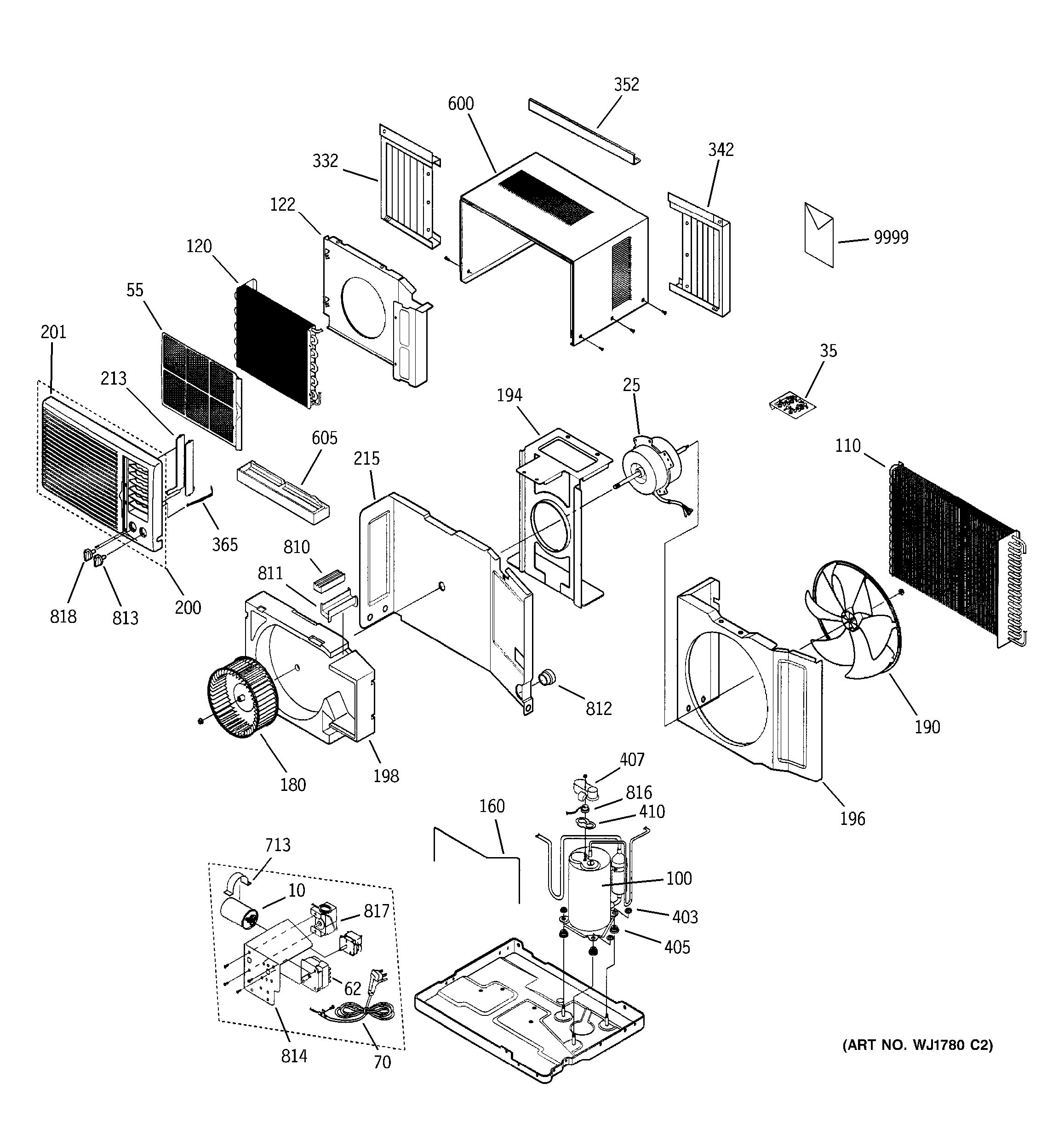 Assembly View for ROOM AIR CONDITIONER | ASV05LBS1