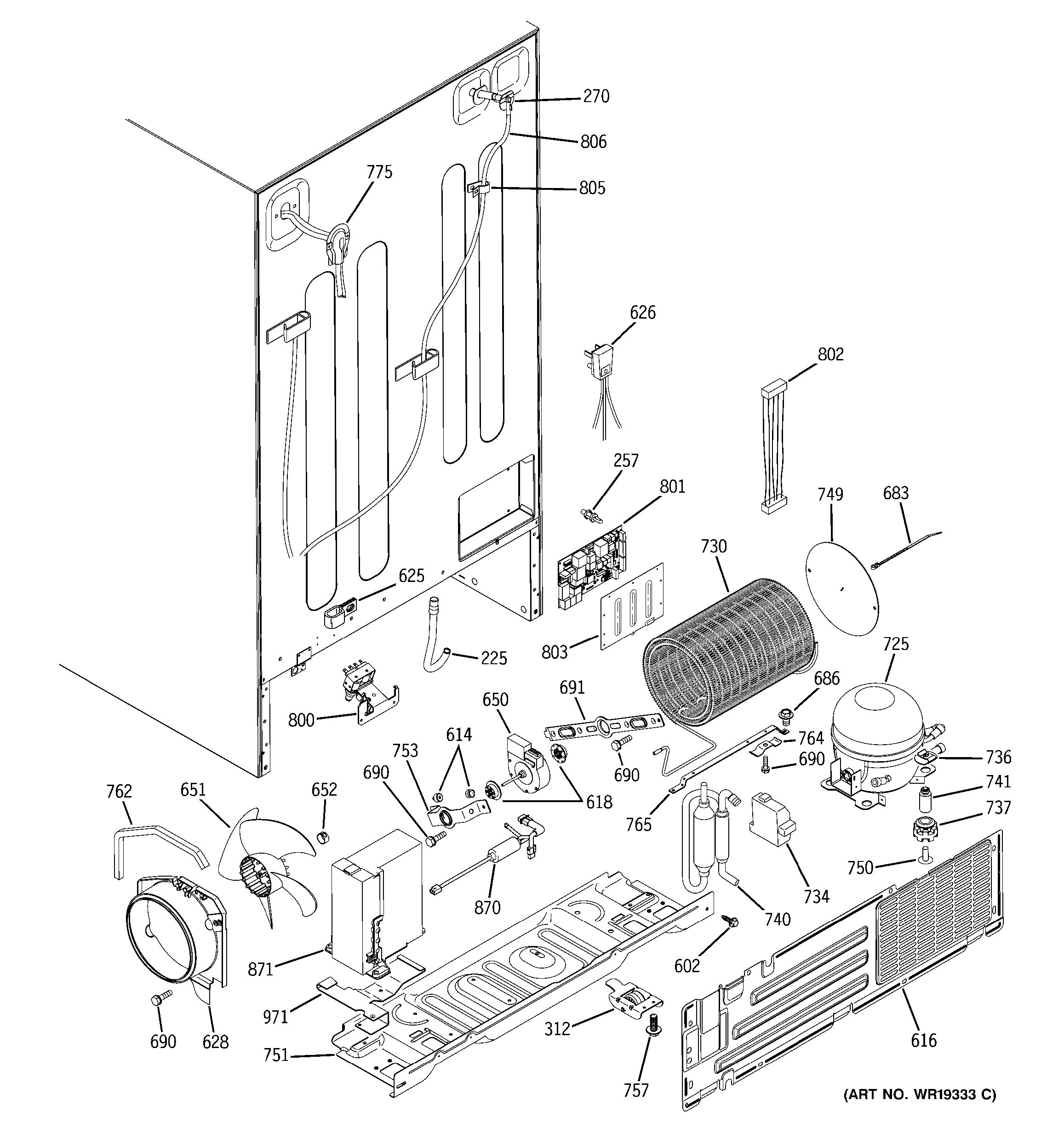 Assembly View for SEALED SYSTEM & MOTHER BOARD | PSH23NGPABB