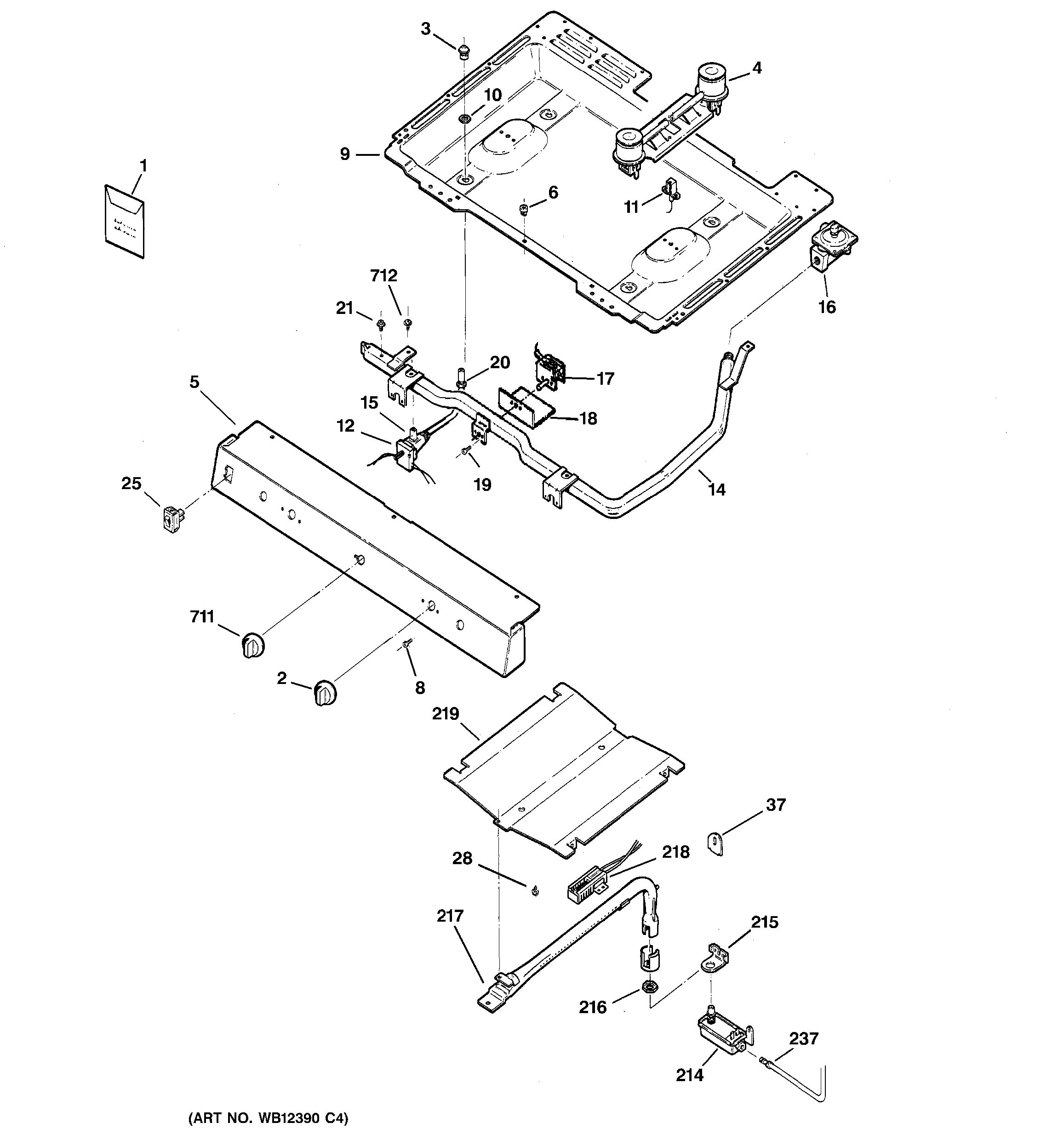 Assembly View for GAS & BURNER PARTS | JGBS07PEH1WW