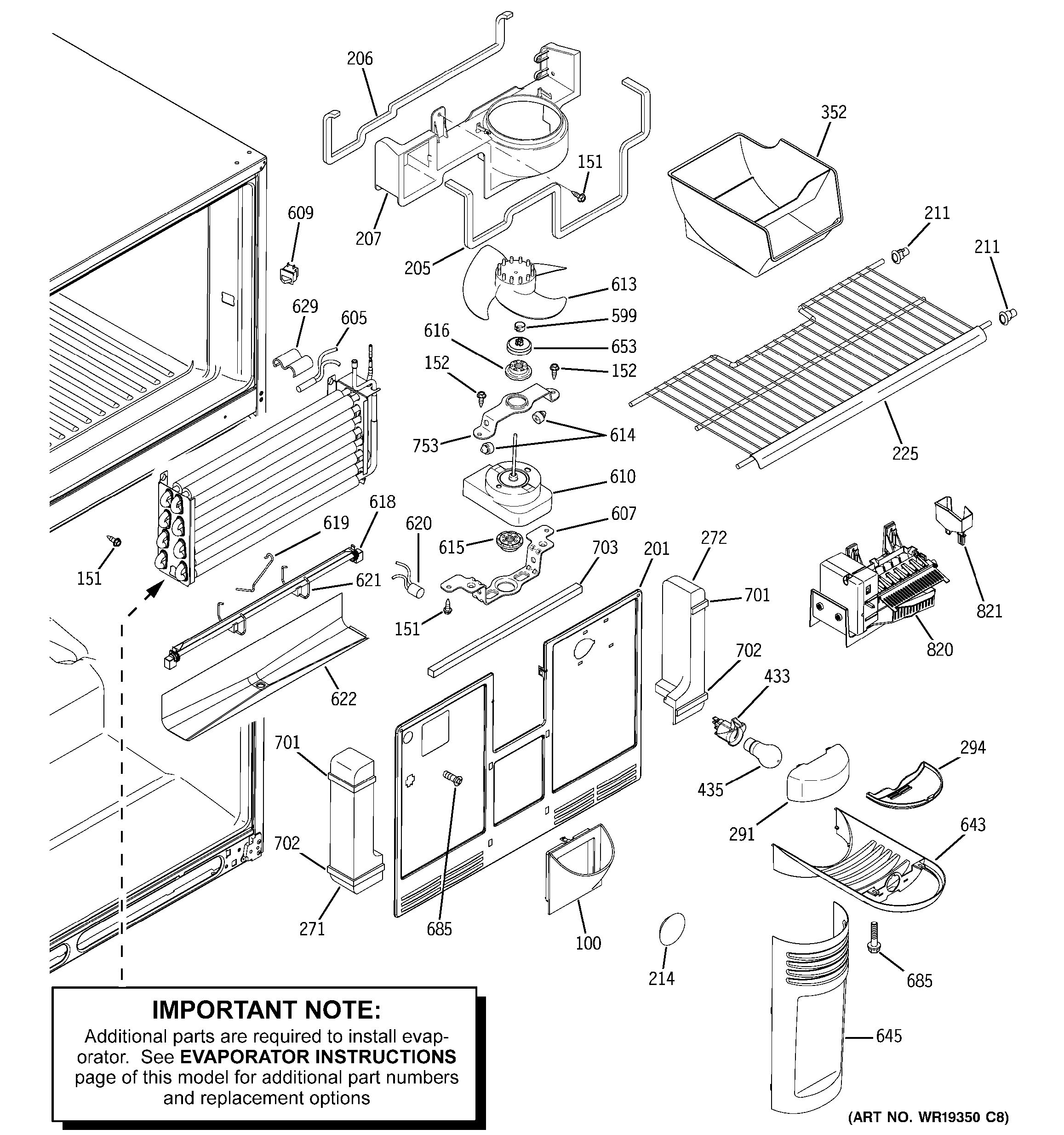 Assembly View for FREEZER SECTION GTS22KHPARWW