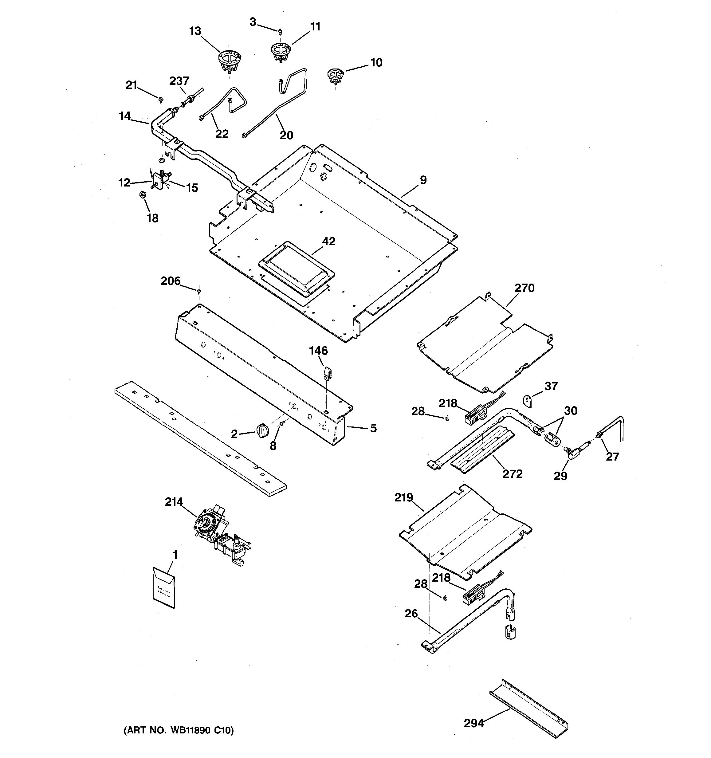 Assembly View for GAS & BURNER PARTS | RGB745WEH1WW