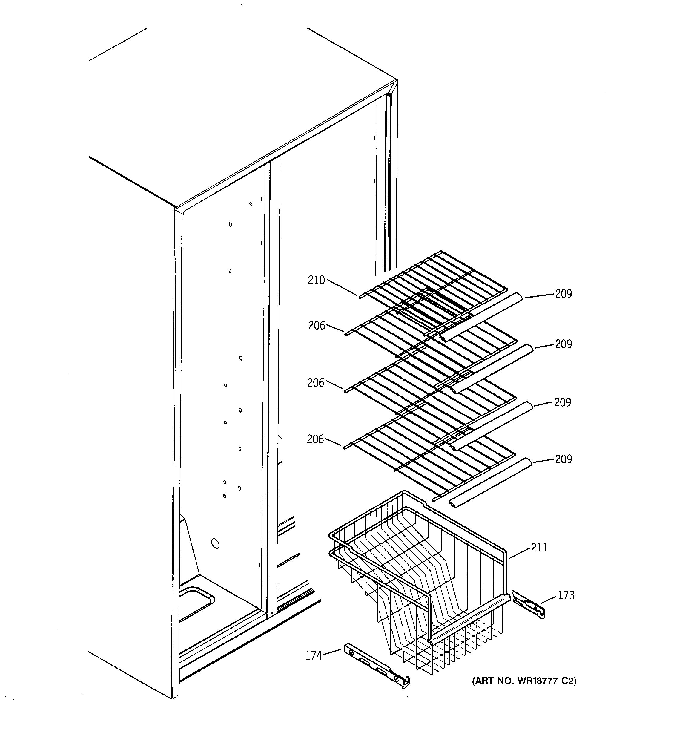 Assembly View for FREEZER SHELVES GSS22WGMBWW