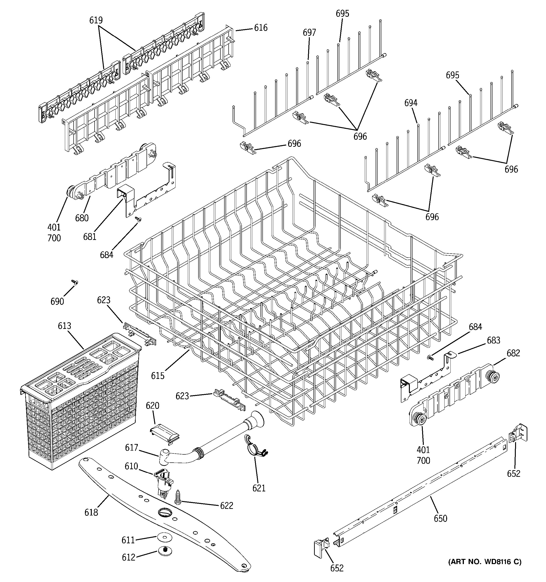 Assembly View for UPPER RACK ASSEMBLY PDW7880J01SS