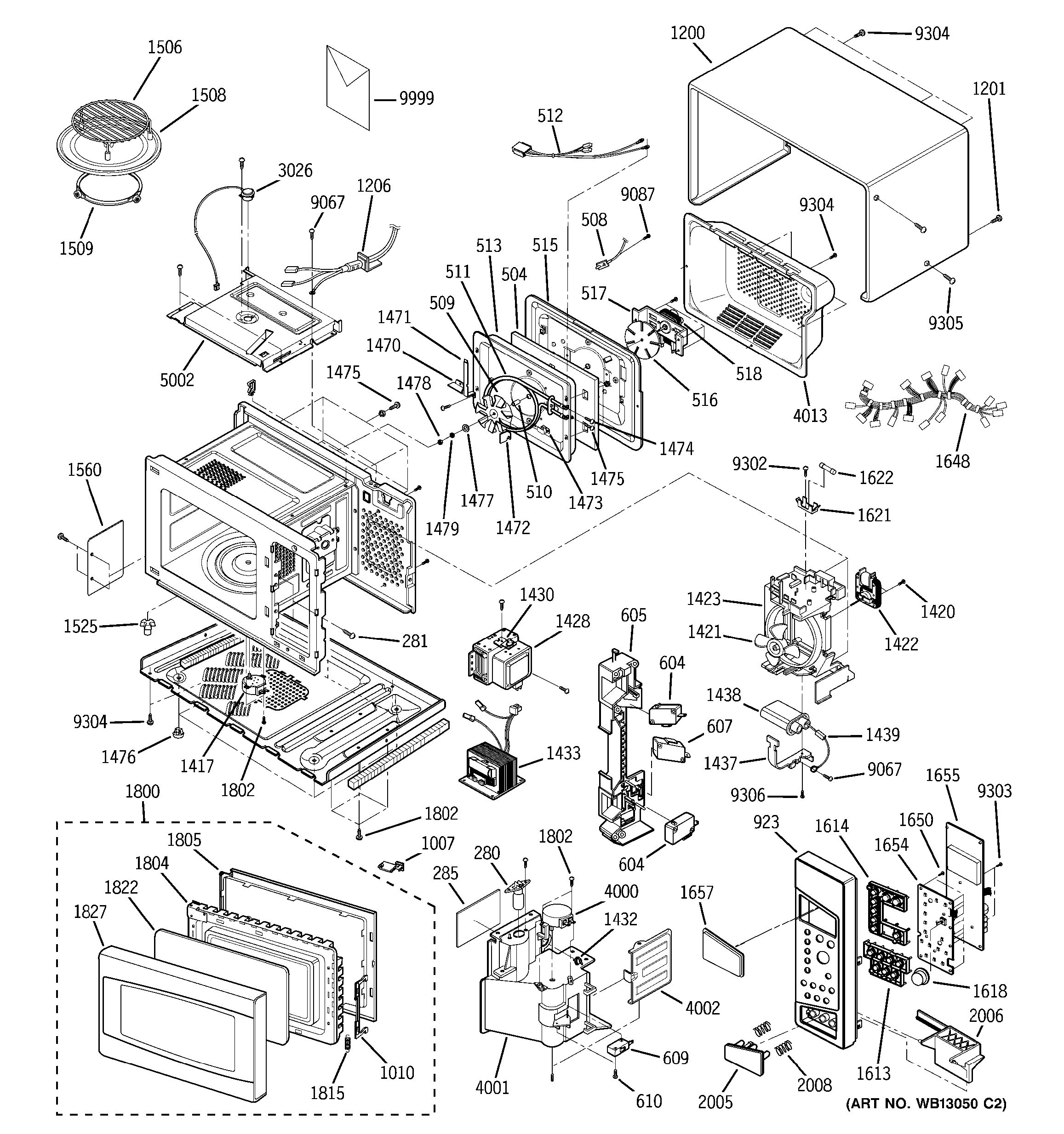 Assembly View for MICROWAVE JE1590SH01