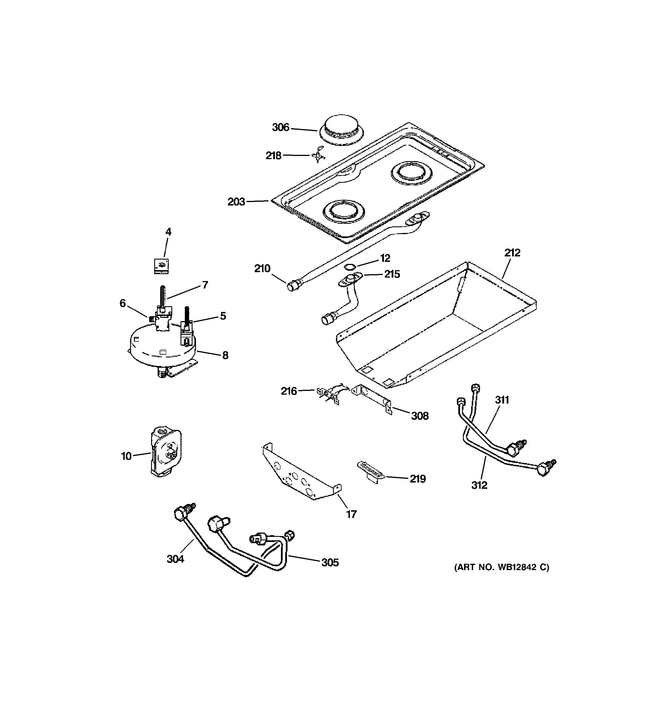 Assembly View for GAS & BURNER PARTS JGP979WEF1WW