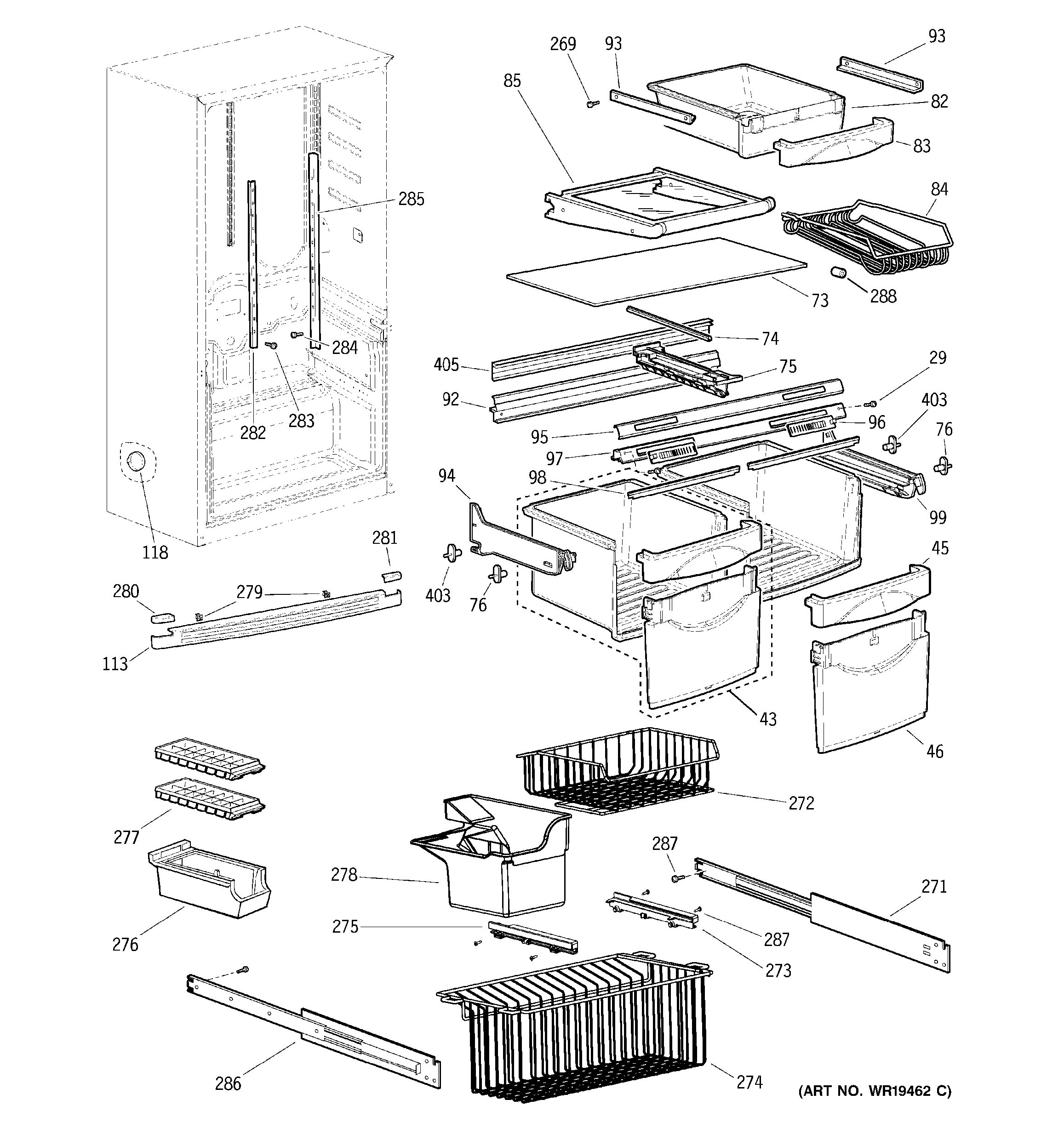 Assembly View for SHELVES | GDS18LCRAWW