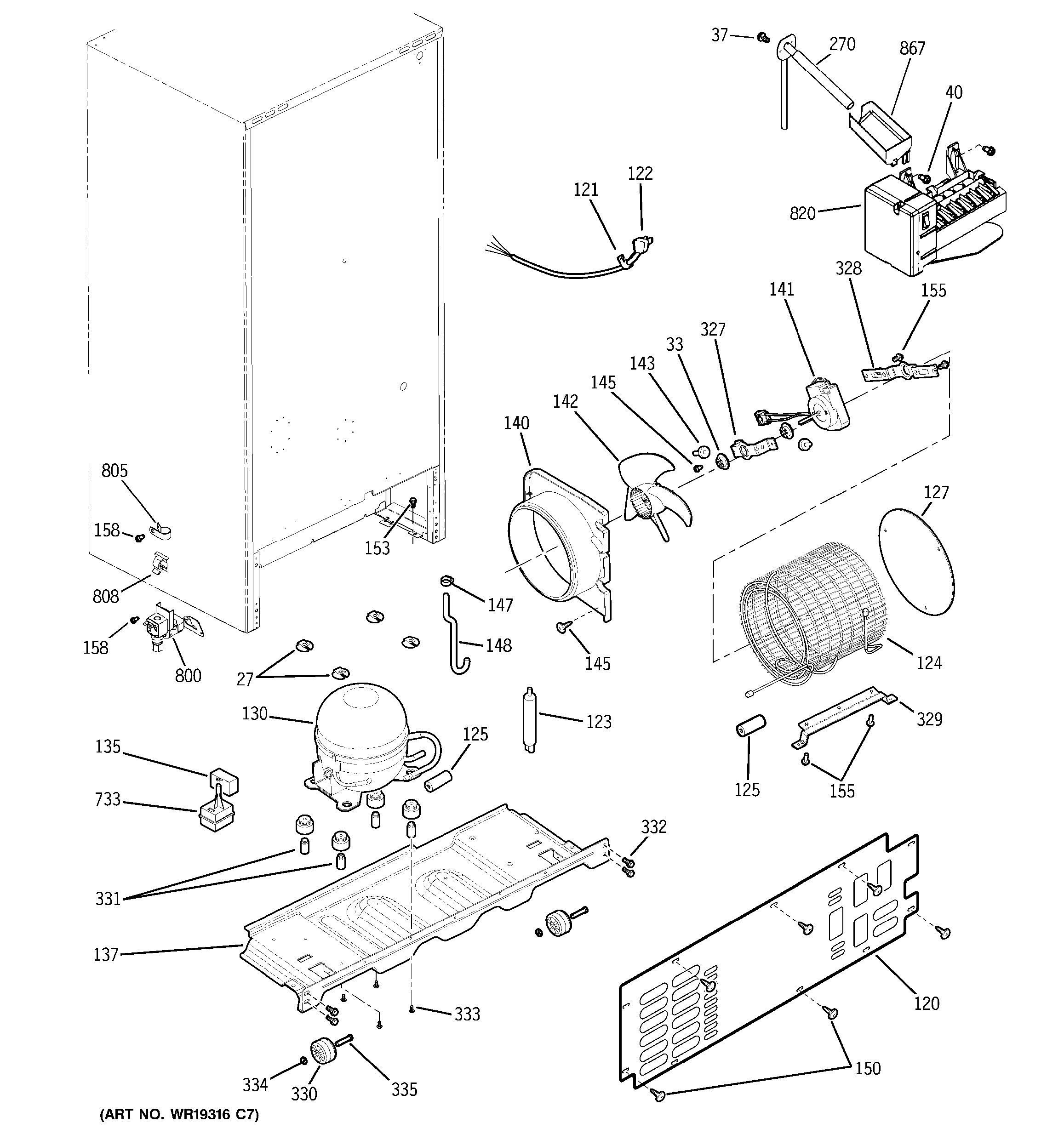 Assembly View for UNIT PARTS | GDS18LCRAWW