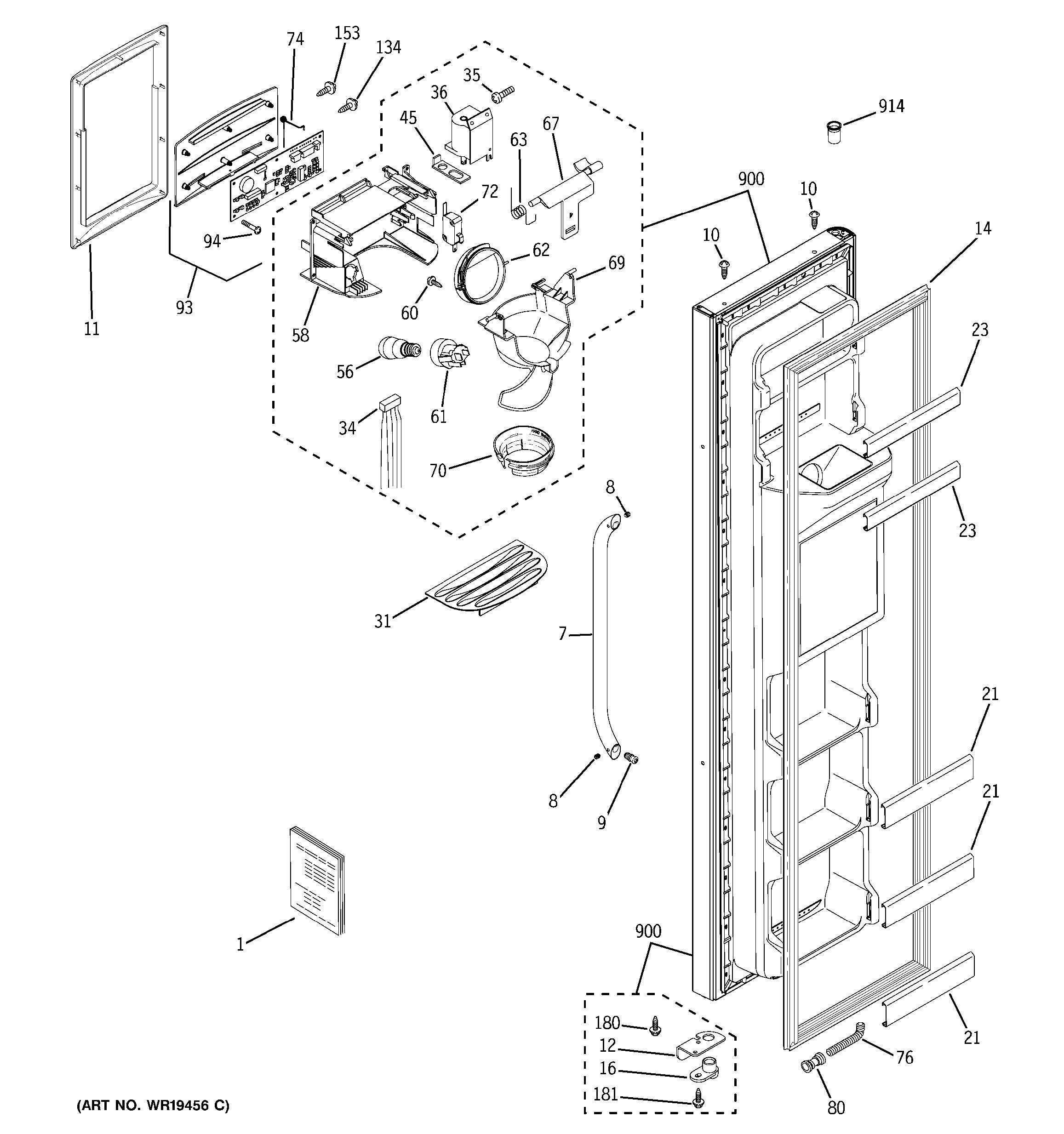 Assembly View for FREEZER DOOR | GSS25SGRBSS