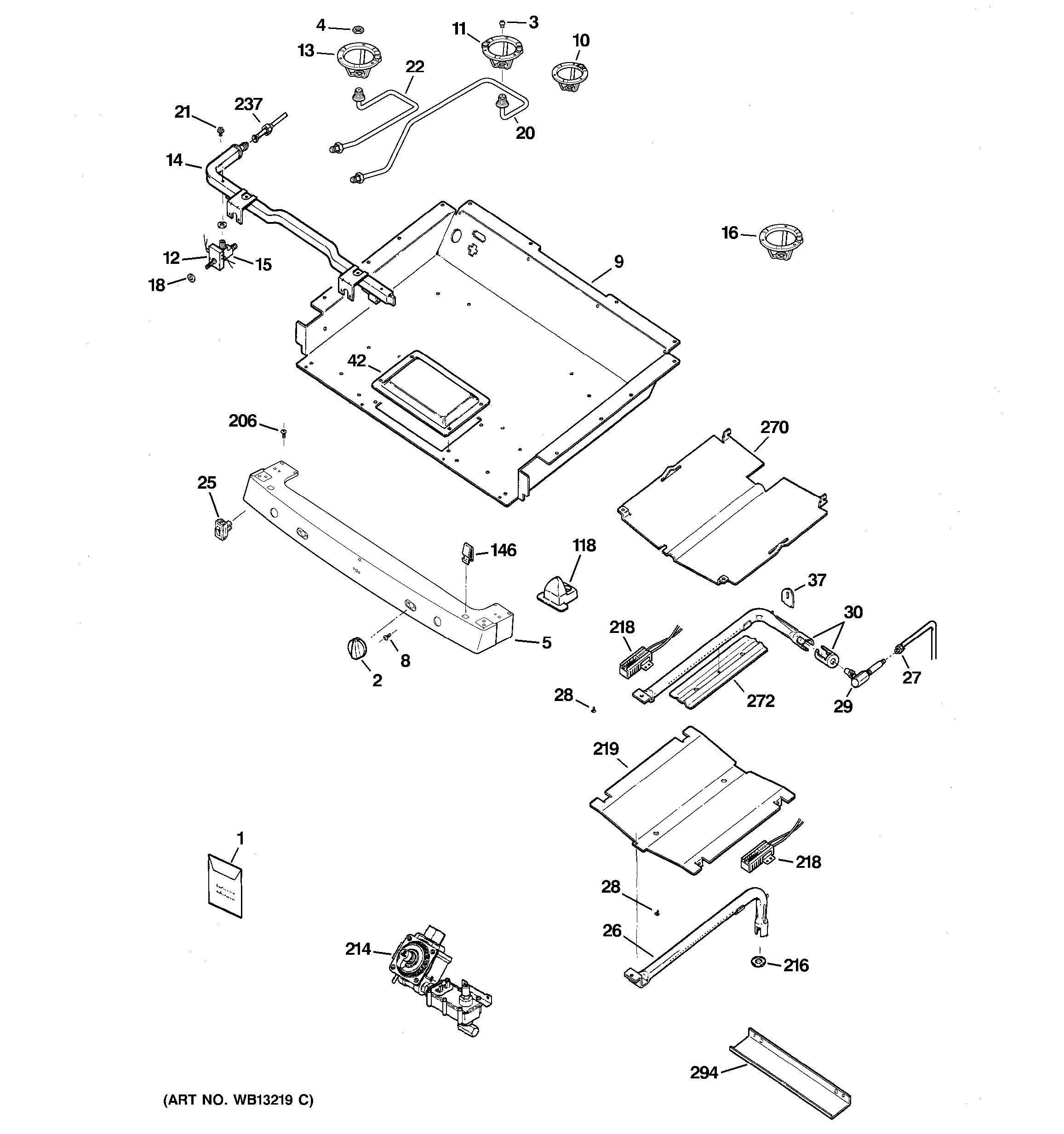Assembly View for GAS & BURNER PARTS JGB900BEF3BB