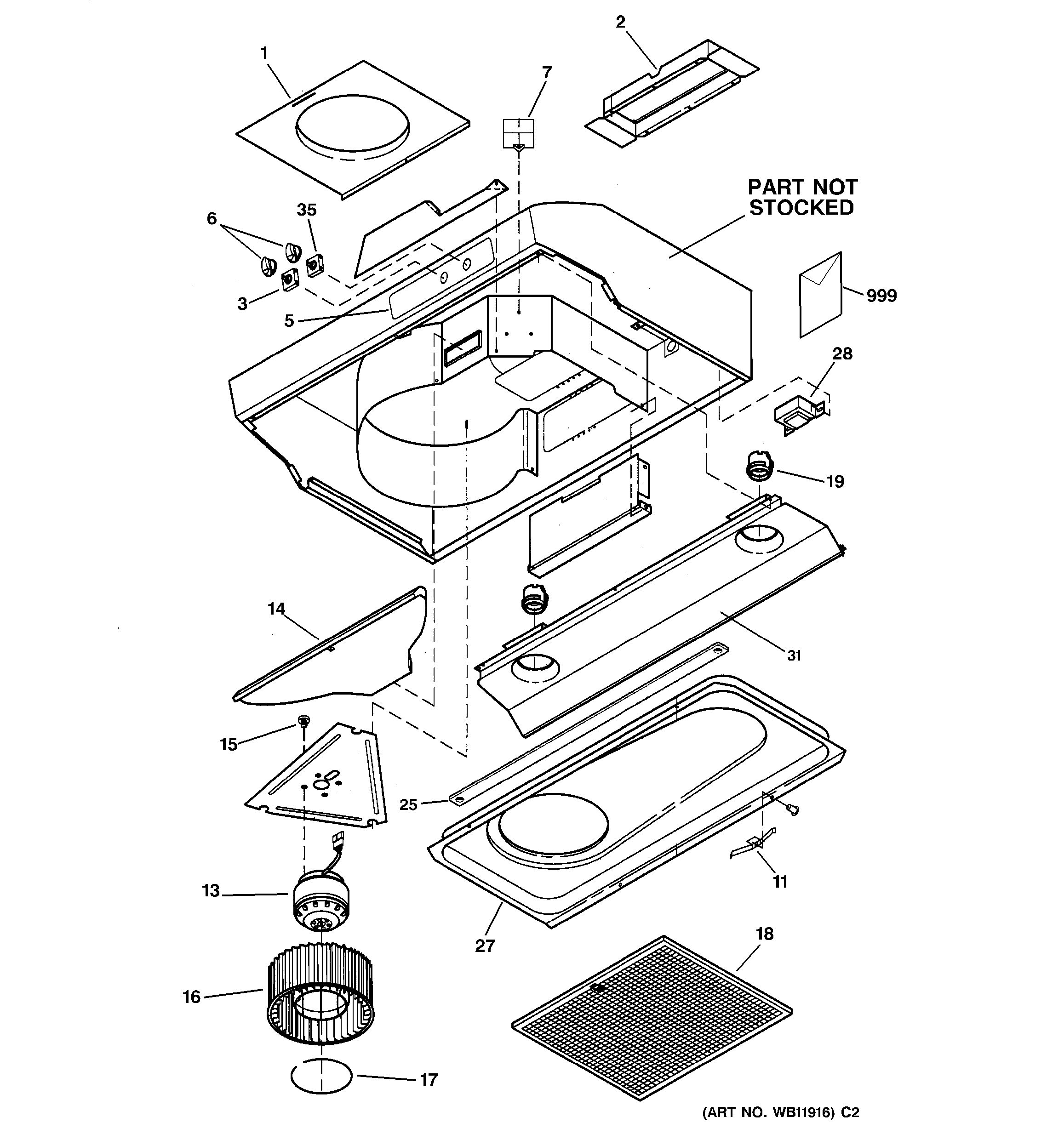 Assembly View for RANGE HOOD | JV636C1SS