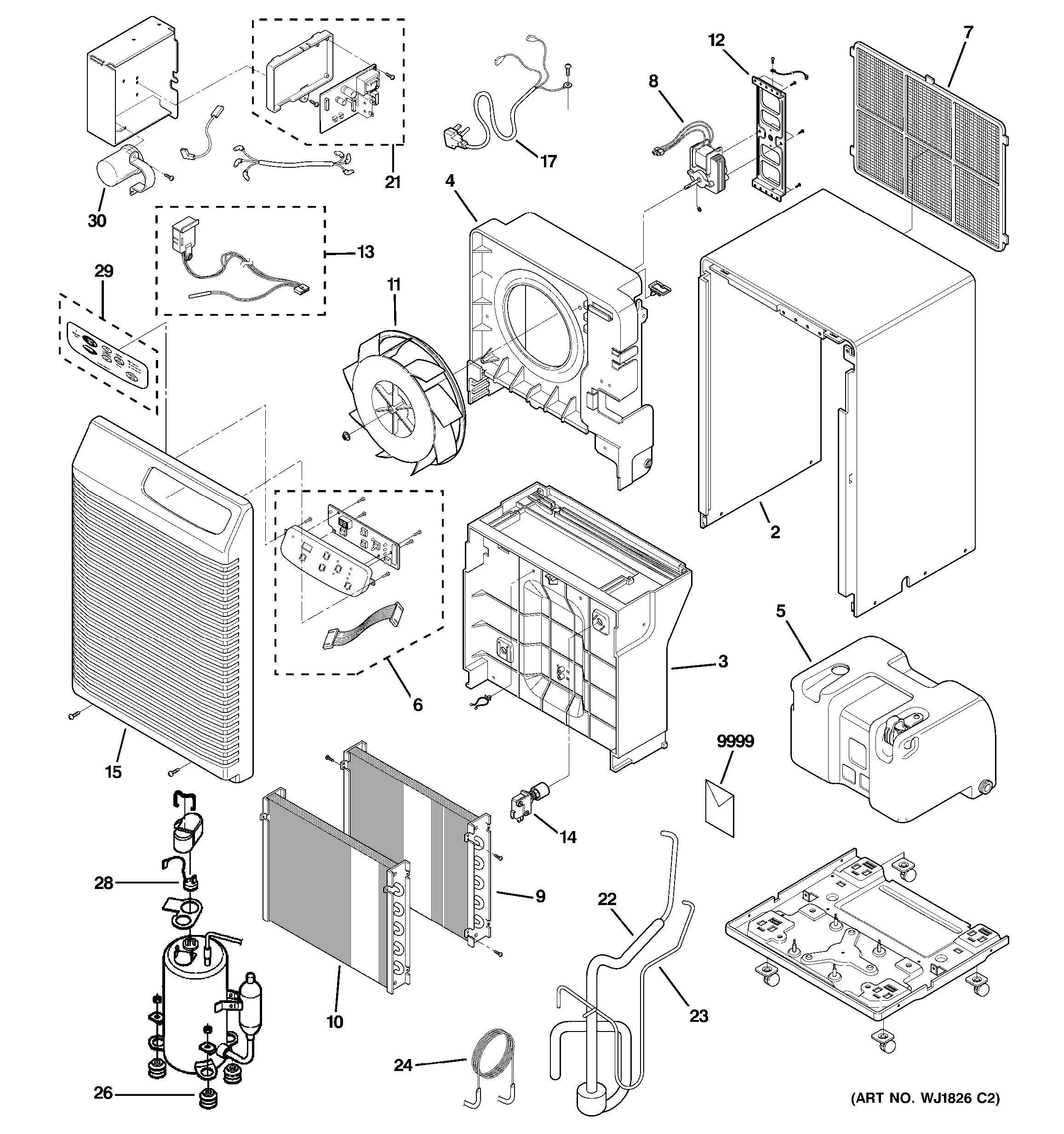 Assembly View for DEHUMIDIFIER AHG40LEM1