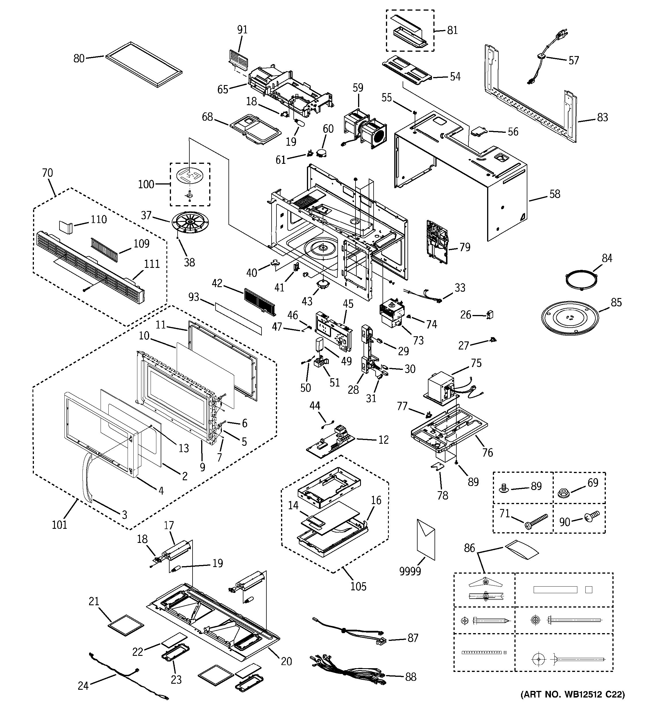 Assembly View for MICROWAVE | JVM1430WD002