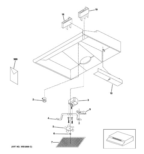 general electric range hood parts