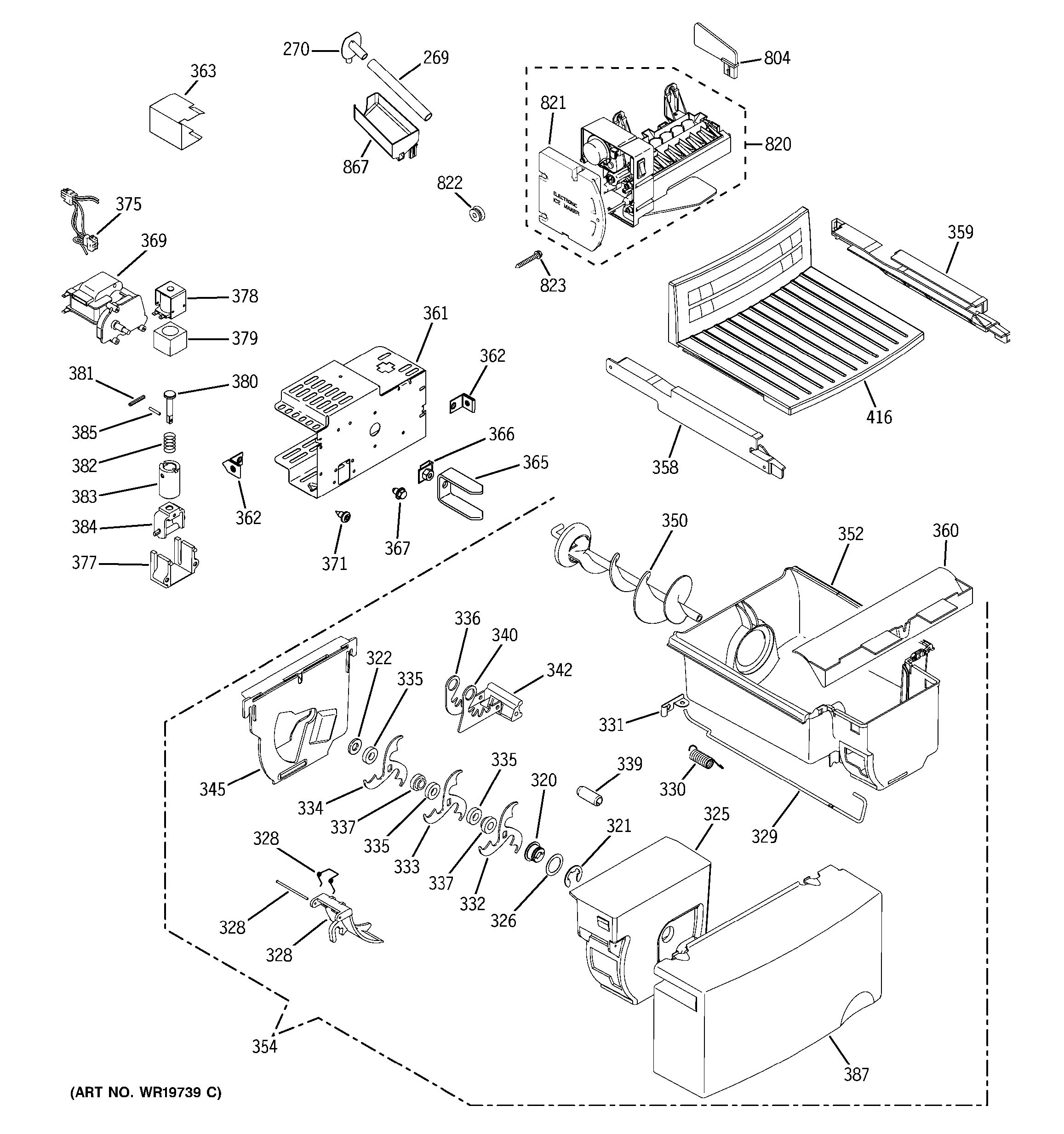 Assembly View for ICE MAKER & DISPENSER ESL22XGREBS