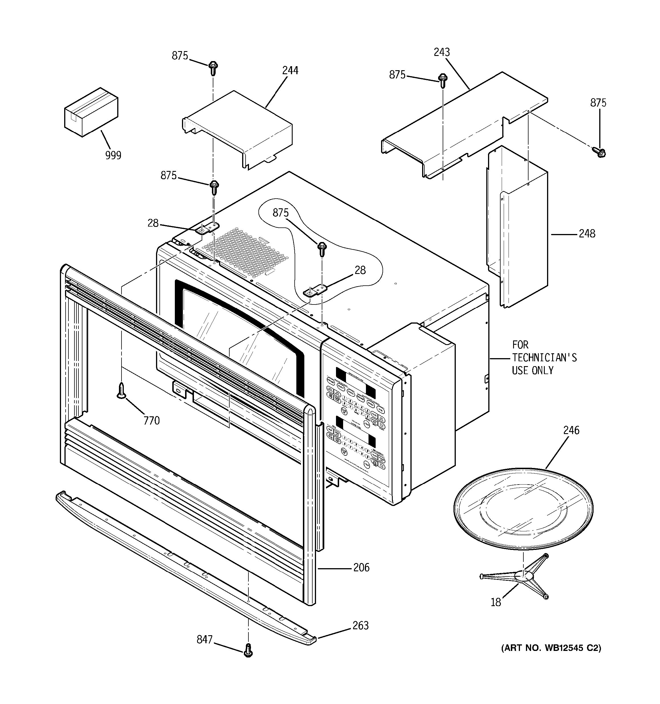 Assembly View for MICROWAVE ENCLOSURE | JT965SK1SS