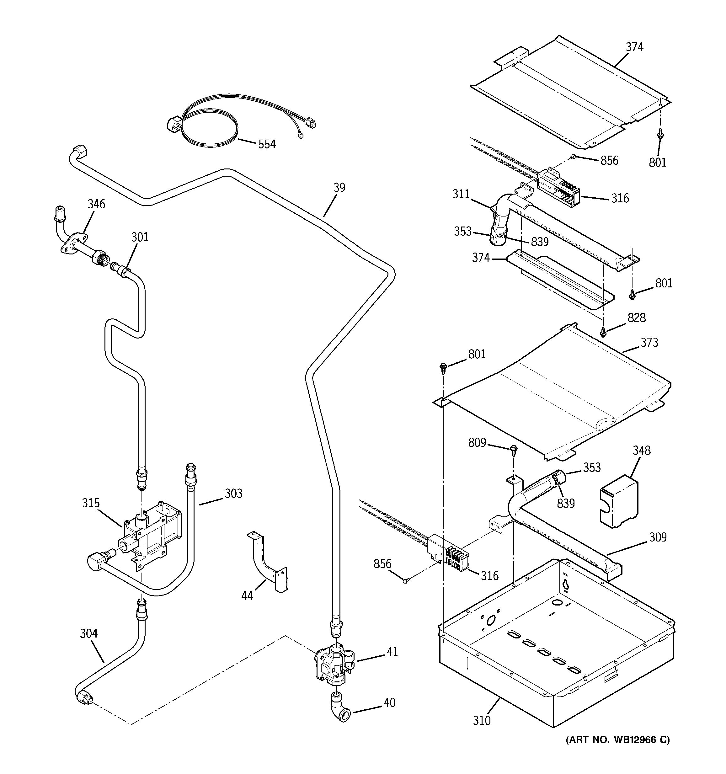 Assembly View for GAS & BURNER PARTS | JGS968KH1CC