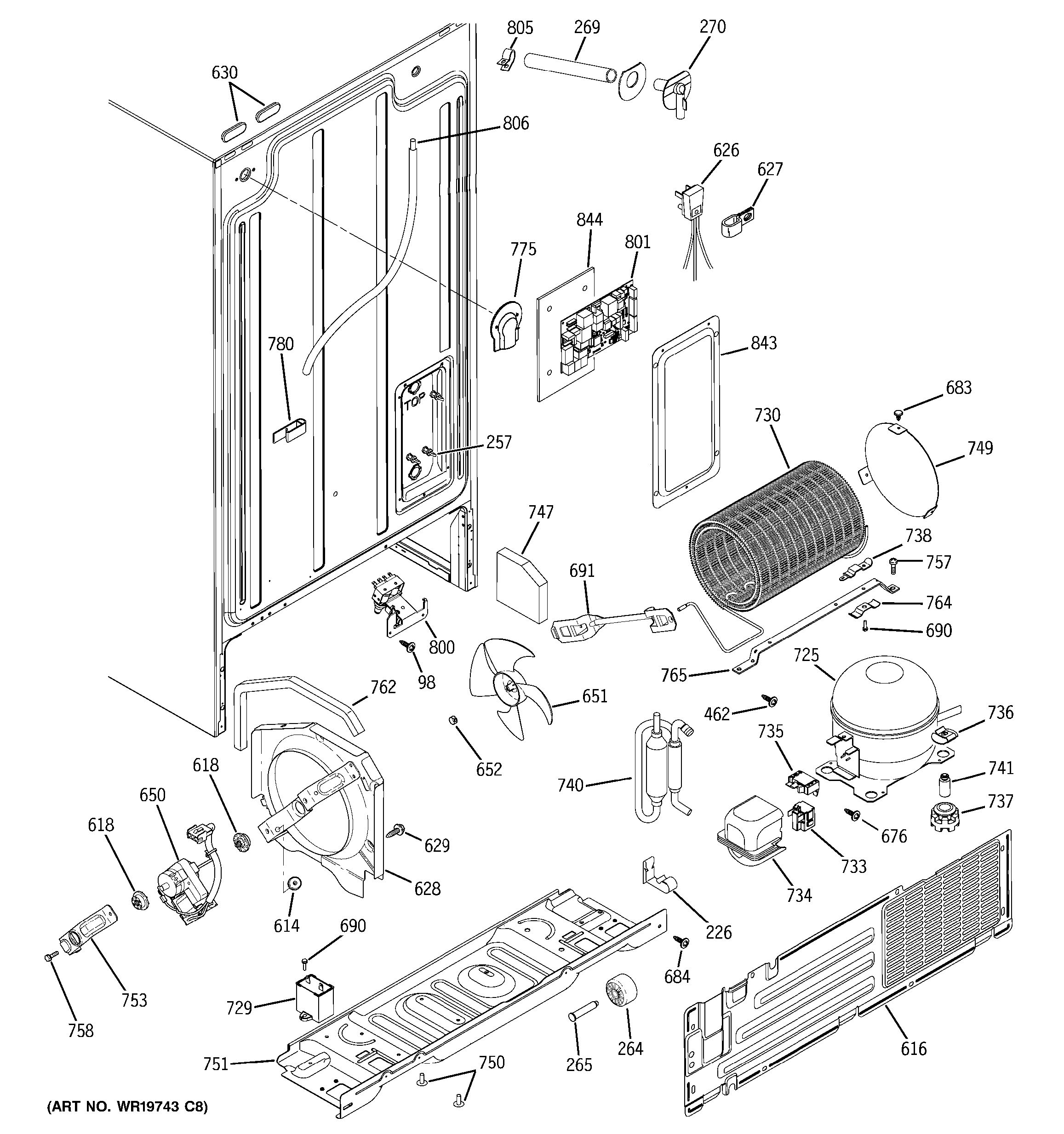 Assembly View for SEALED SYSTEM & MOTHER BOARD | GSL25JFPHBS