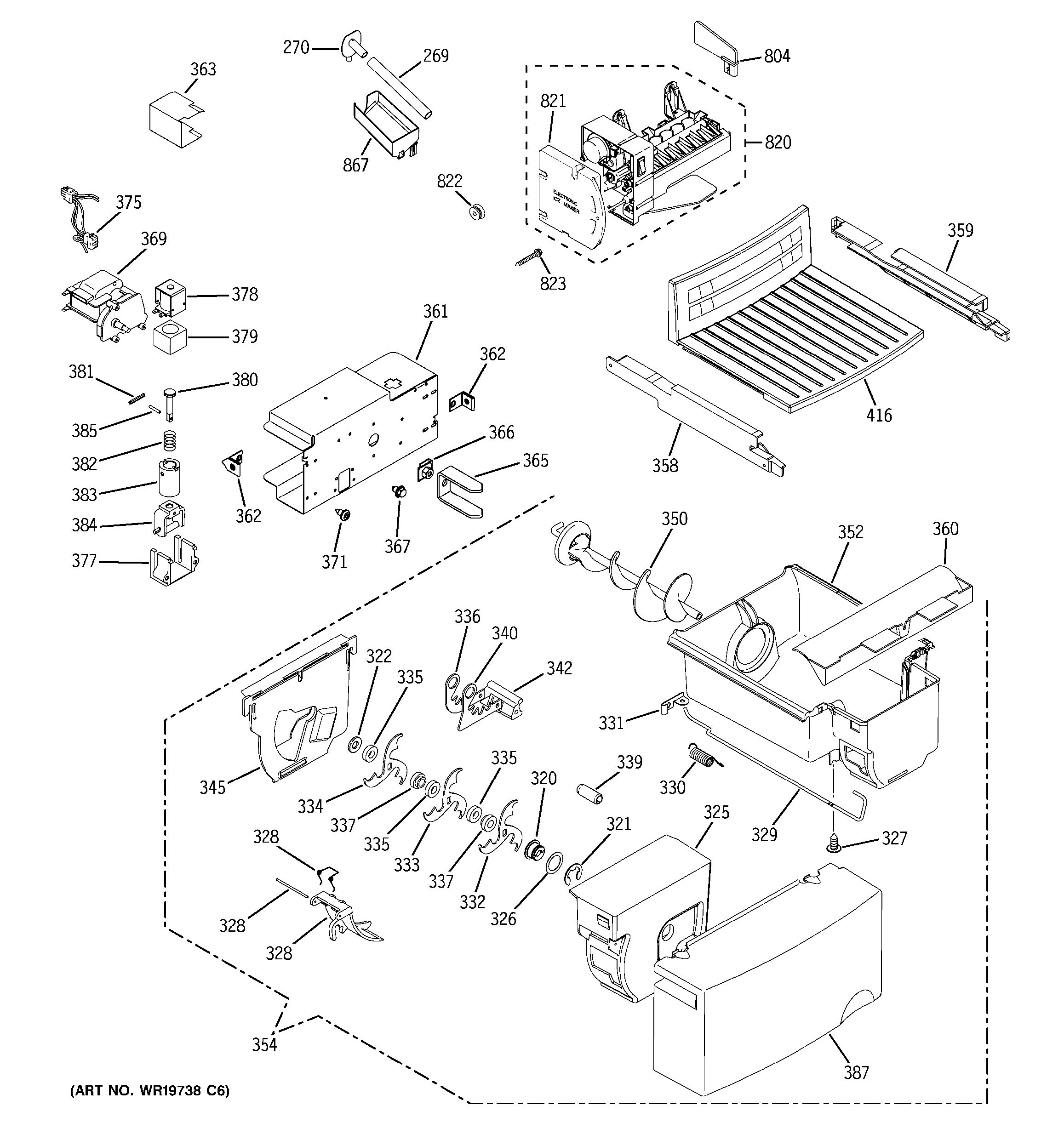 Assembly View for ICE MAKER & DISPENSER GSL25IFRFBS
