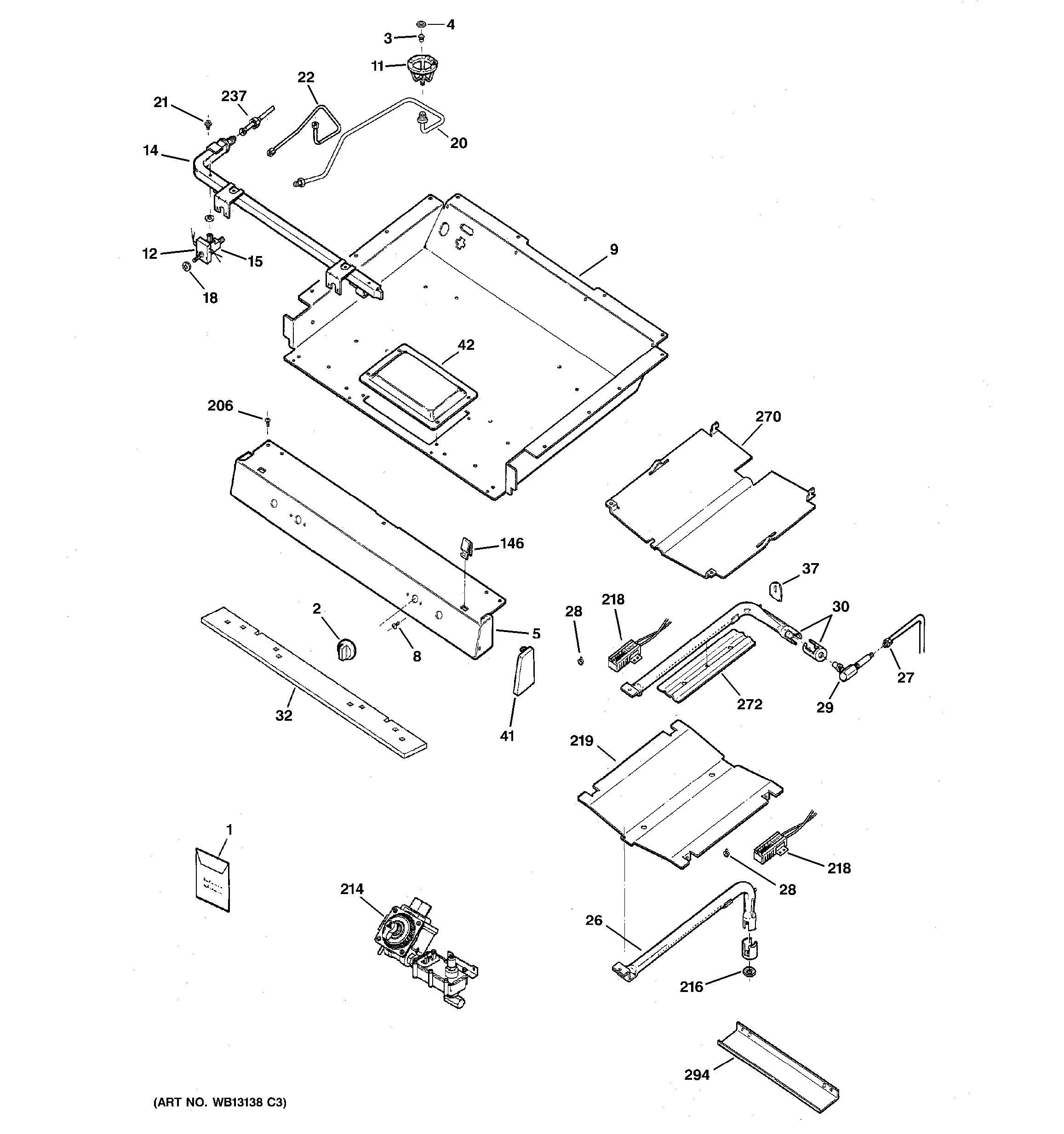 Assembly View for GAS & BURNER PARTS JGBP28SEK1SS