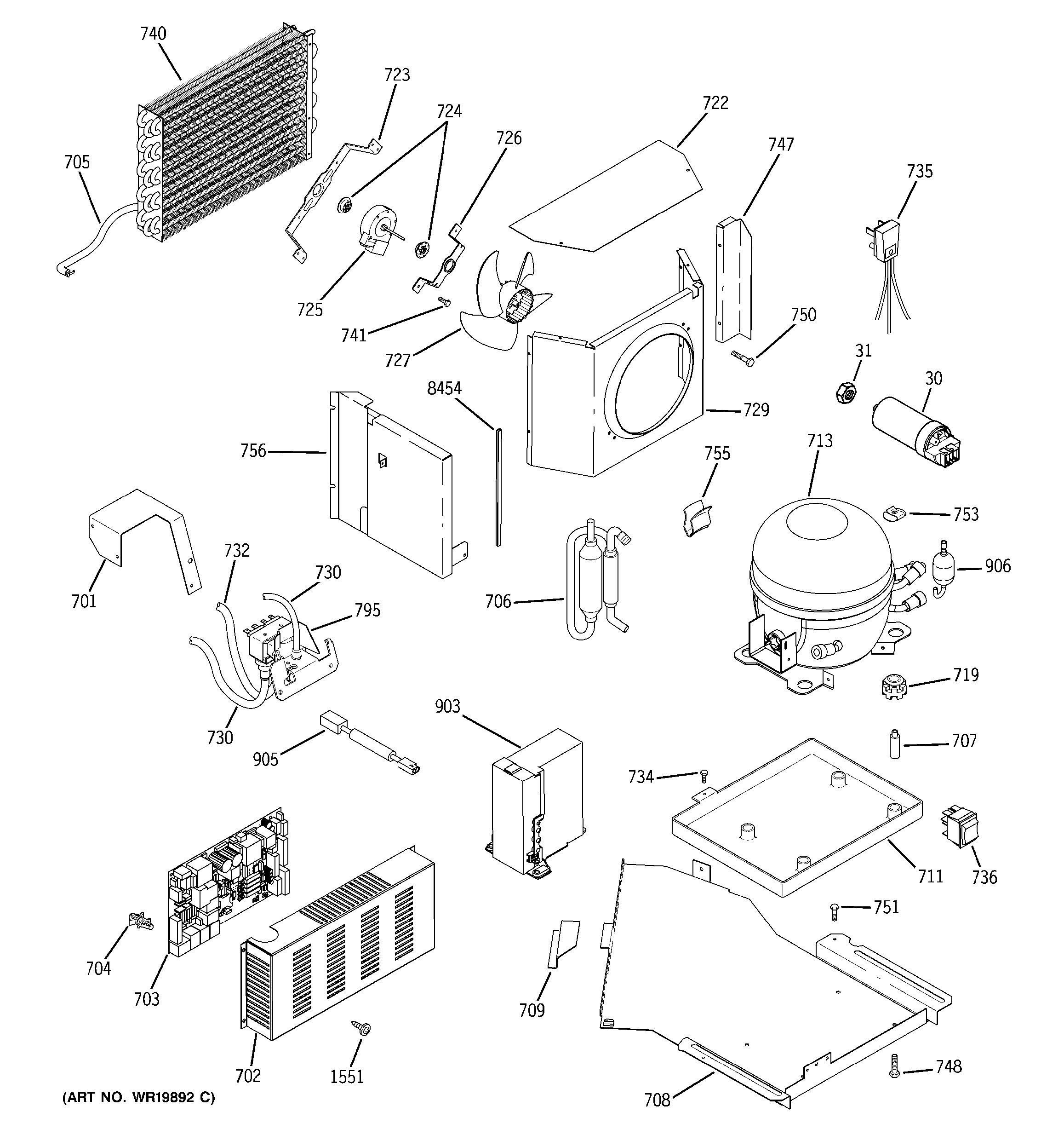 Assembly View for SEALED SYSTEM & MOTHER BOARD | ZISS480DRFSS