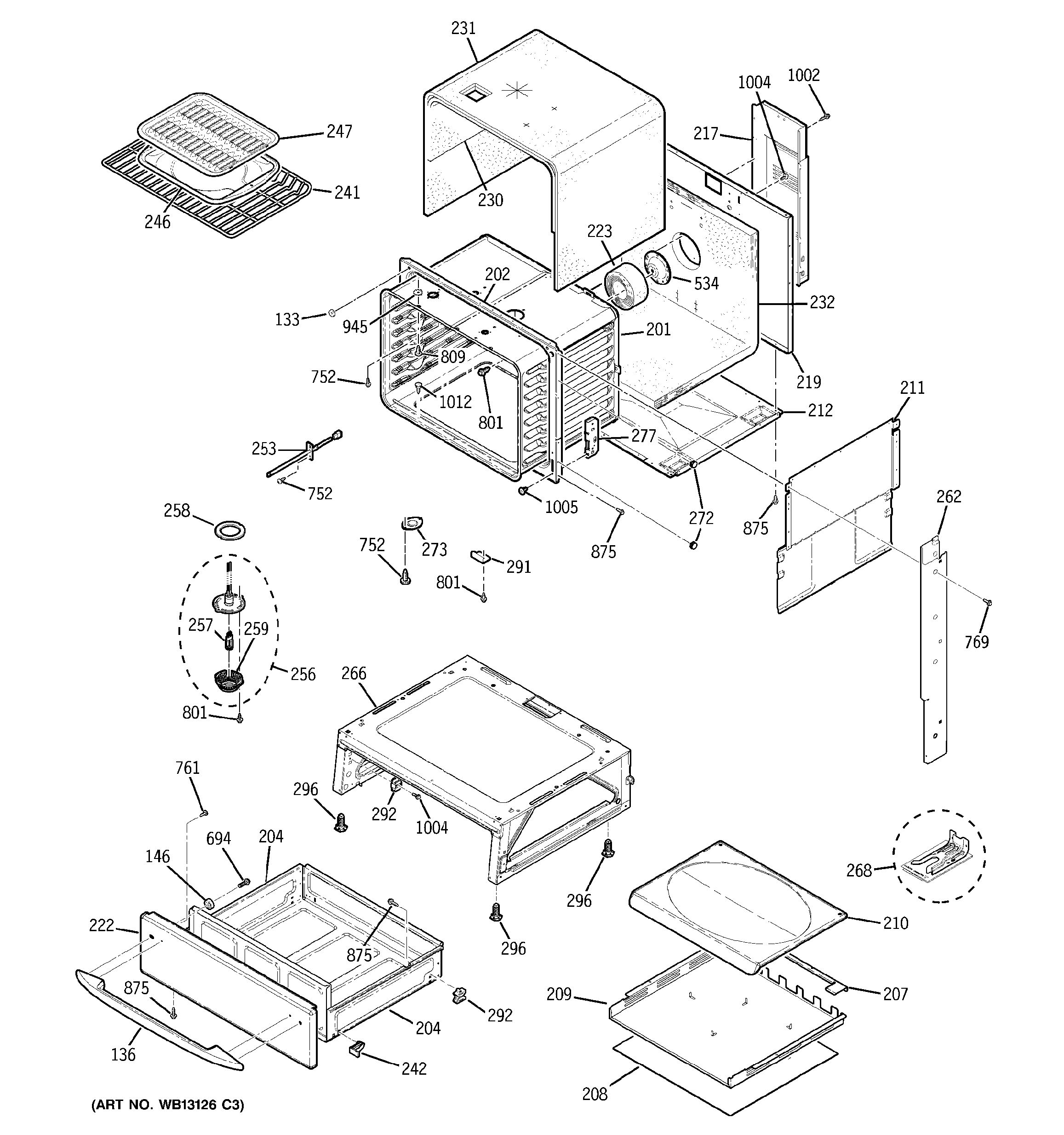 Assembly View for BODY PARTS JGSP28SEK2SS