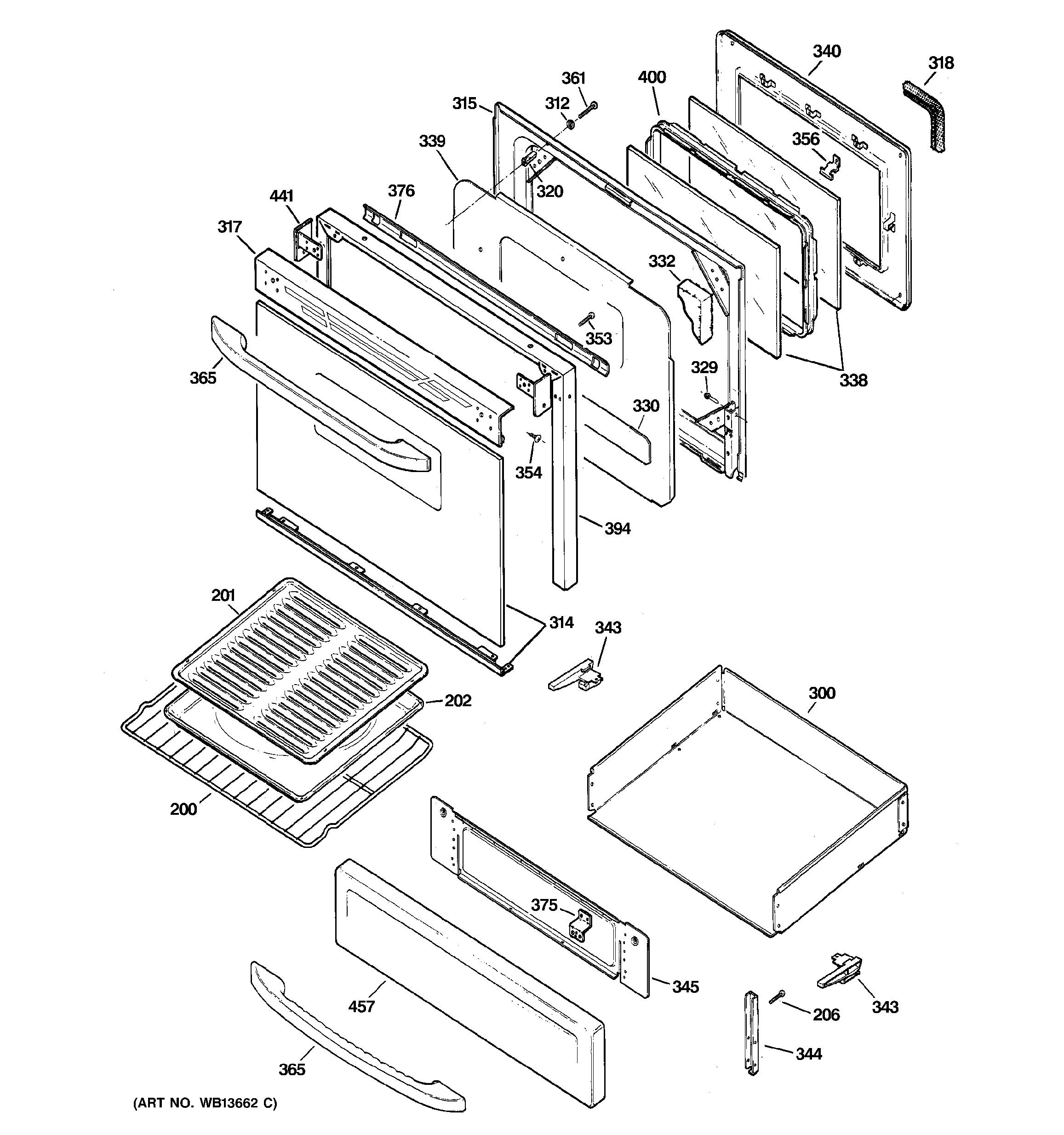 Assembly View for DOOR & DRAWER PARTS JGBP29MEK3BS